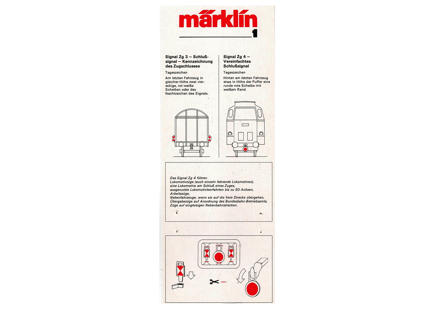 Märklin 5622 Spur 1 Zugschlusssignal Set Zg 3 und Zg 4