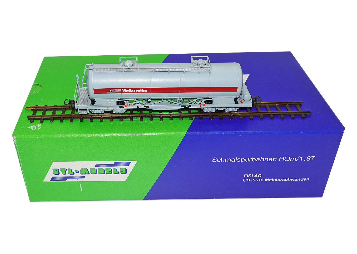 STL 3301-8 H0m Rhb Tankwagen Uace 7998 grau-rot  