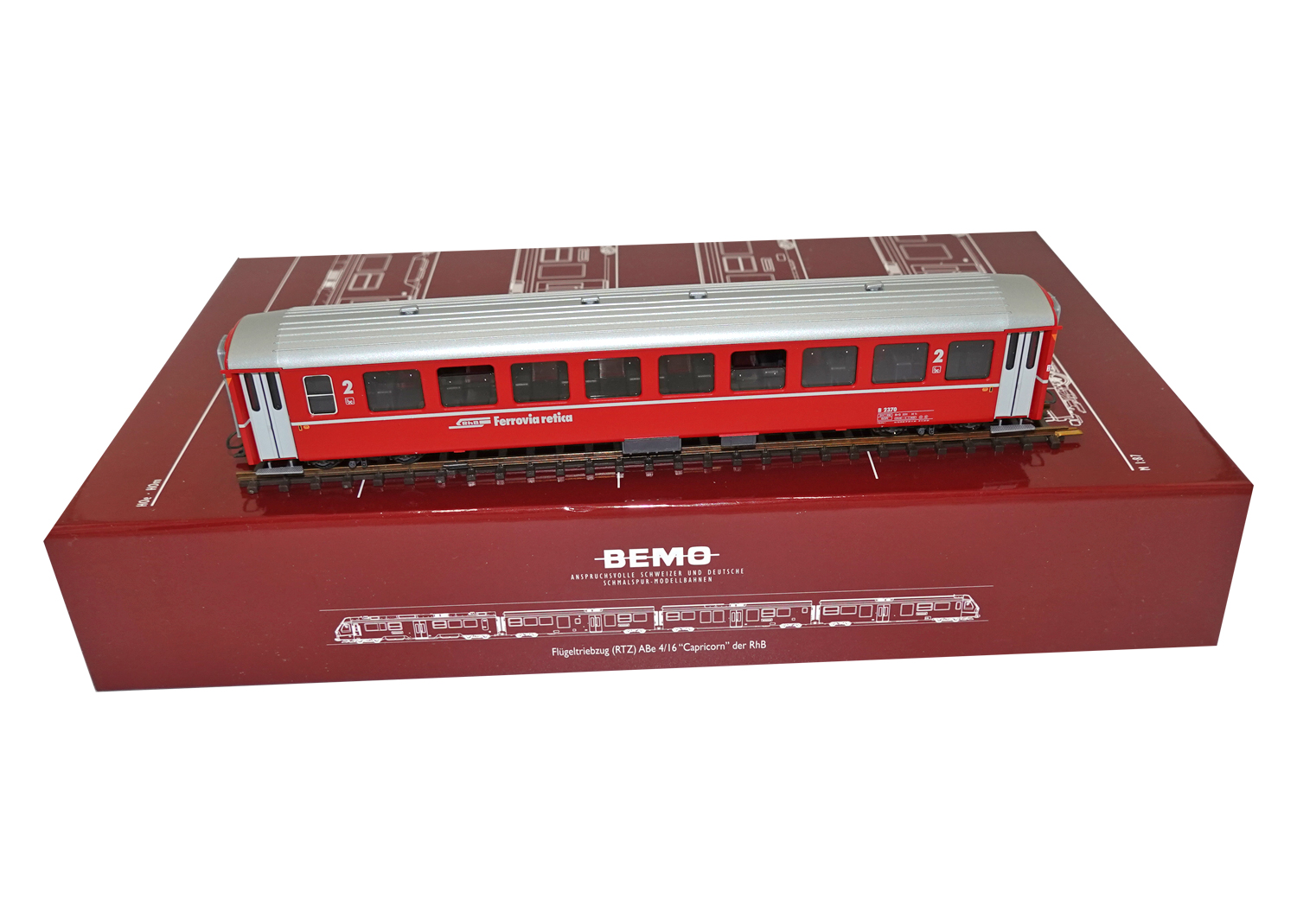 Bemo 3250130 RhB Einheitswagen EW I B 2370 rot orange Bremsecken 