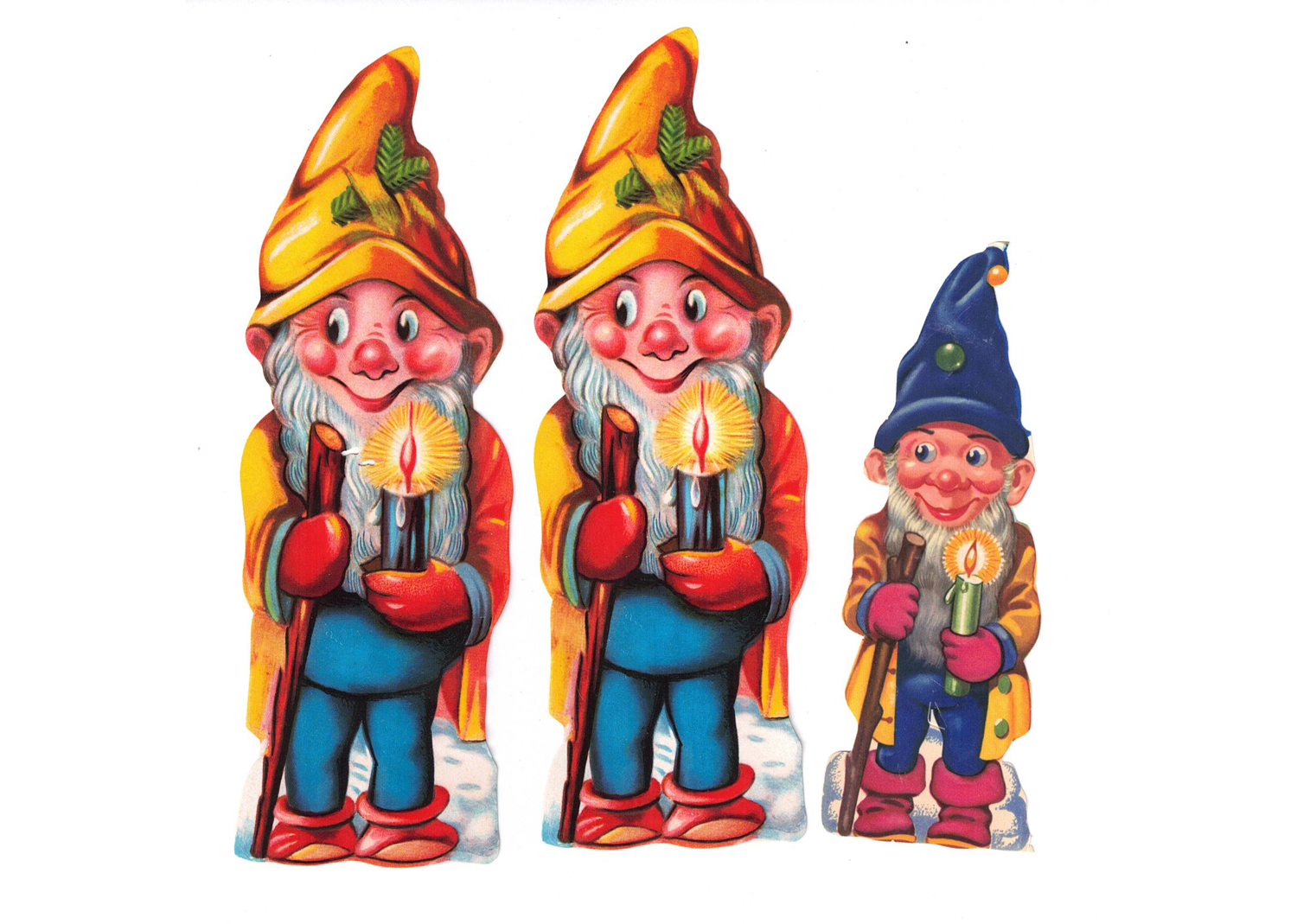 Vintage alte Glanzbilder Oblaten Wichtel 3 Stk. Vintage alte Glanzbilder Oblaten Wichtel 3 Stk.