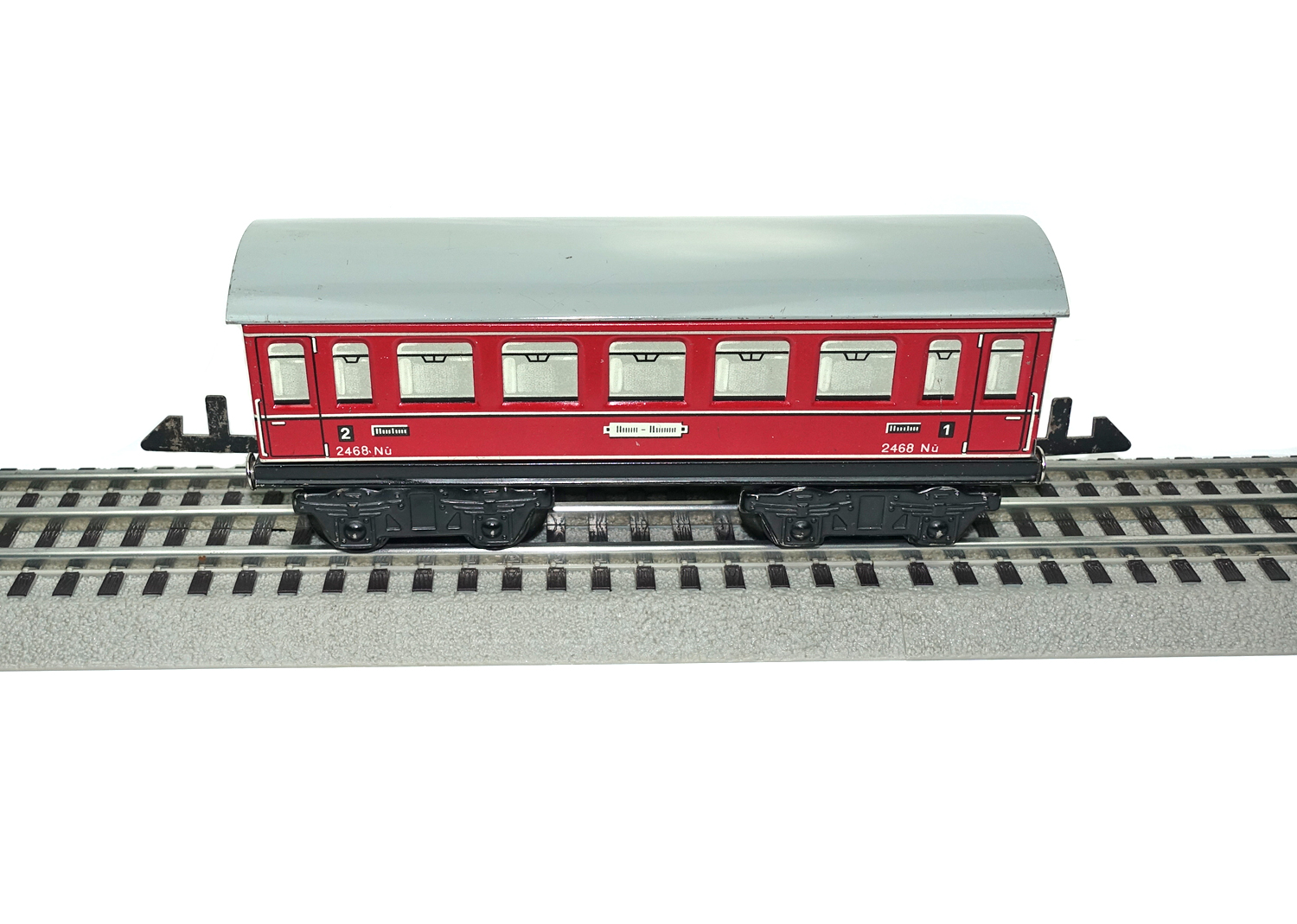 Distler 0 258/4 Speisewagen rot, (18,5 cm) 1950er Jahre  Distler 0 258/4 Speisewagen rot, (18,5 cm) 1950er Jahre