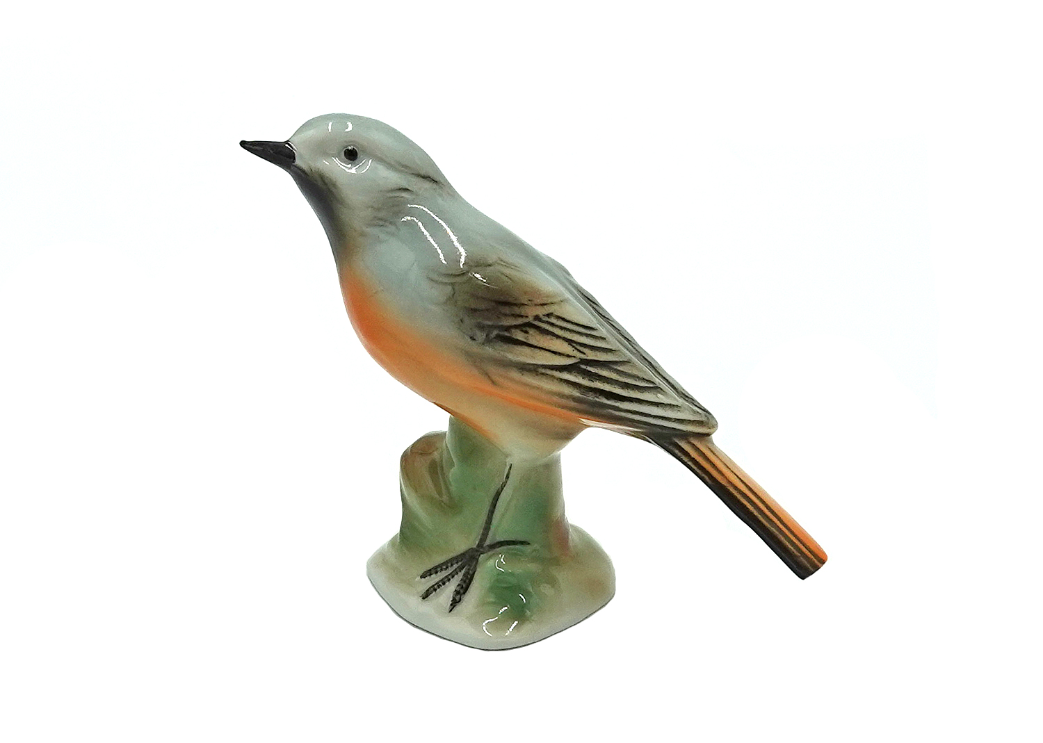 Wagner&Apel 16194 Porzellanfigur Vogel grau orange Wagner&Apel 16194 Porzellanfigur Vogel grau orange