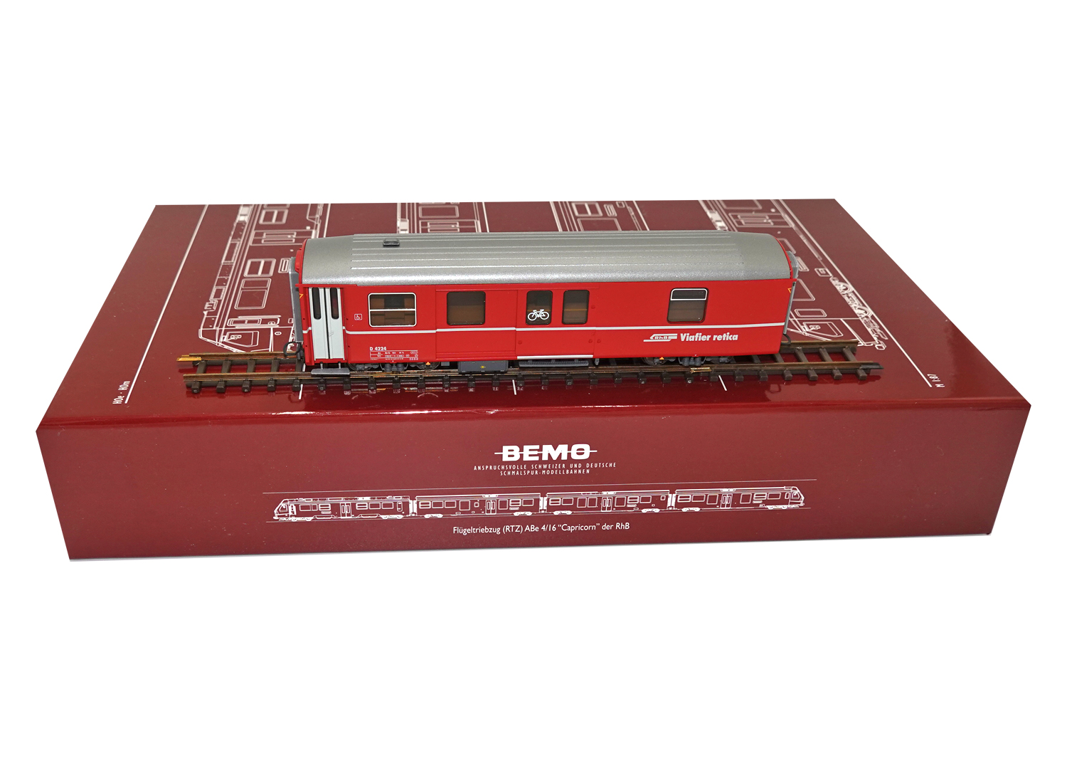 Bemo 3270154 RhB Gepäckwagen D 4224 rot 