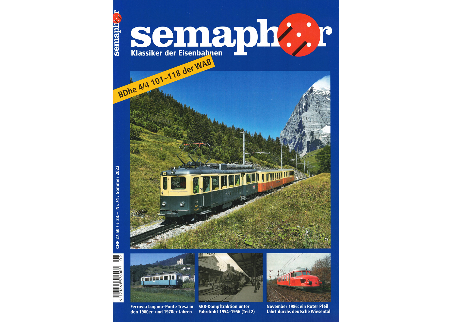 Semaphor Sommer 2022 BDhe 4/4 101-118 der WAB