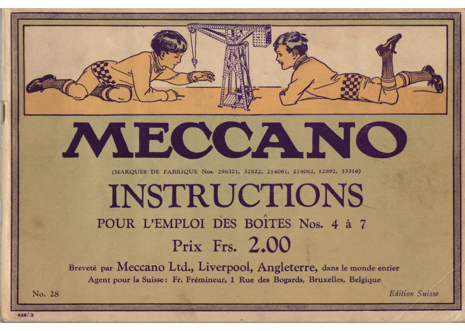 Meccano Metallbaukasten Nr. 28 Edition Suisse 4-7