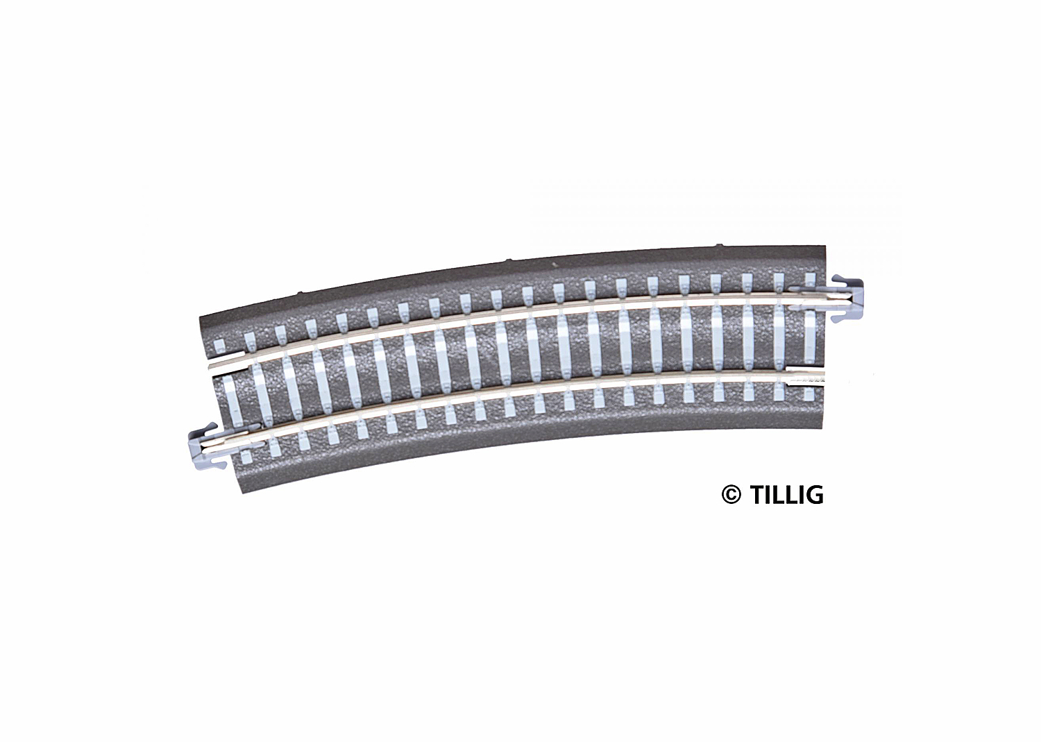 Tillig 83771 H0m/TT Gebogenes Gleis, R 396 mm/15°  Tillig 83771 H0m/TT Gebogenes Gleis, R 396 mm/15°