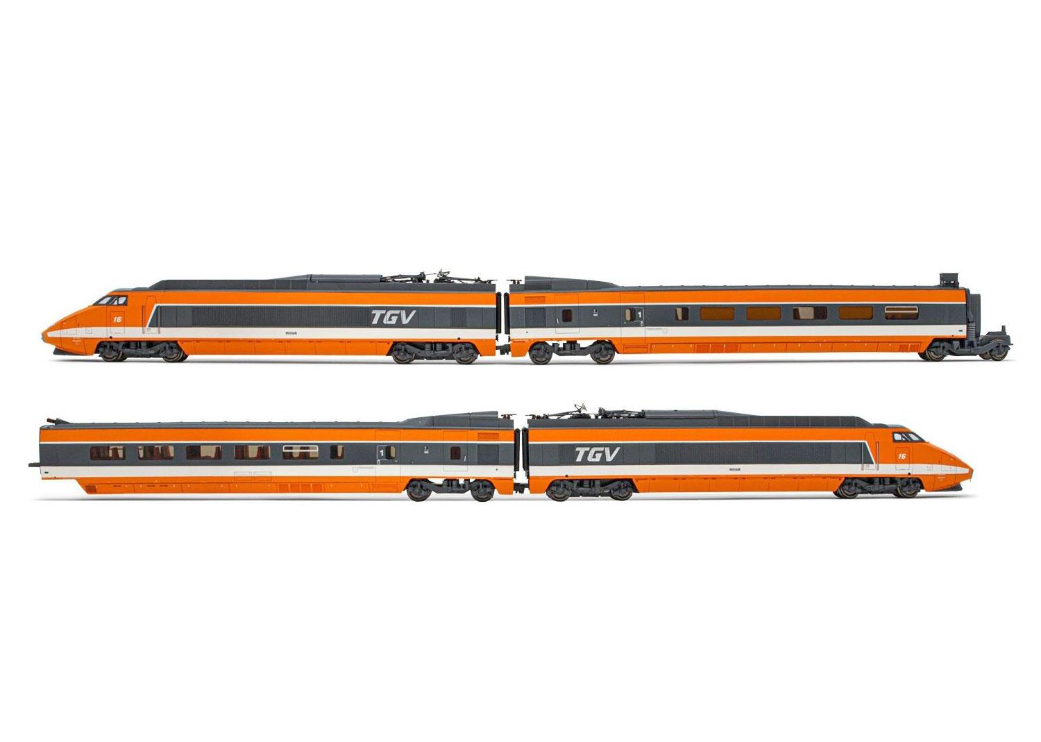 Jouef HJ2412 TGV 7-tlg Set TGV Sud-Est mit HJ3011 Ergänzungsset DC 