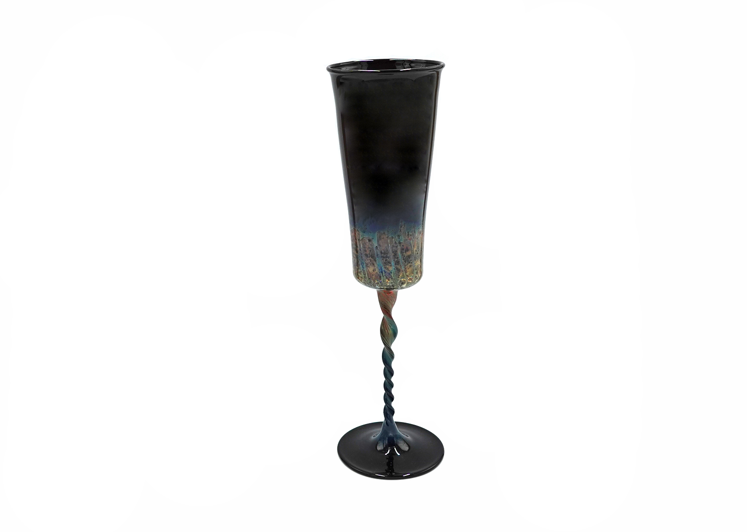 Sachs-Glas Lauscha Glasvase mit Glasgranulatdekor schwarz Sachs-Glas Lauscha Glasvase mit Glasgranulatdekor schwarz