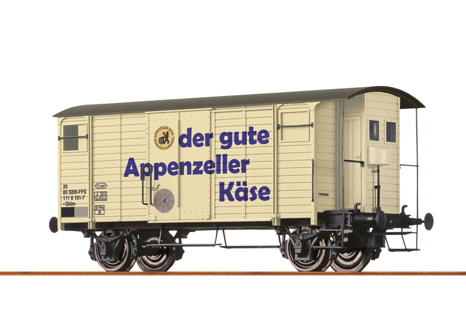 Piste h0 Appenzell Brawa 47860 couvert wagons Gklm de la SBB IV 