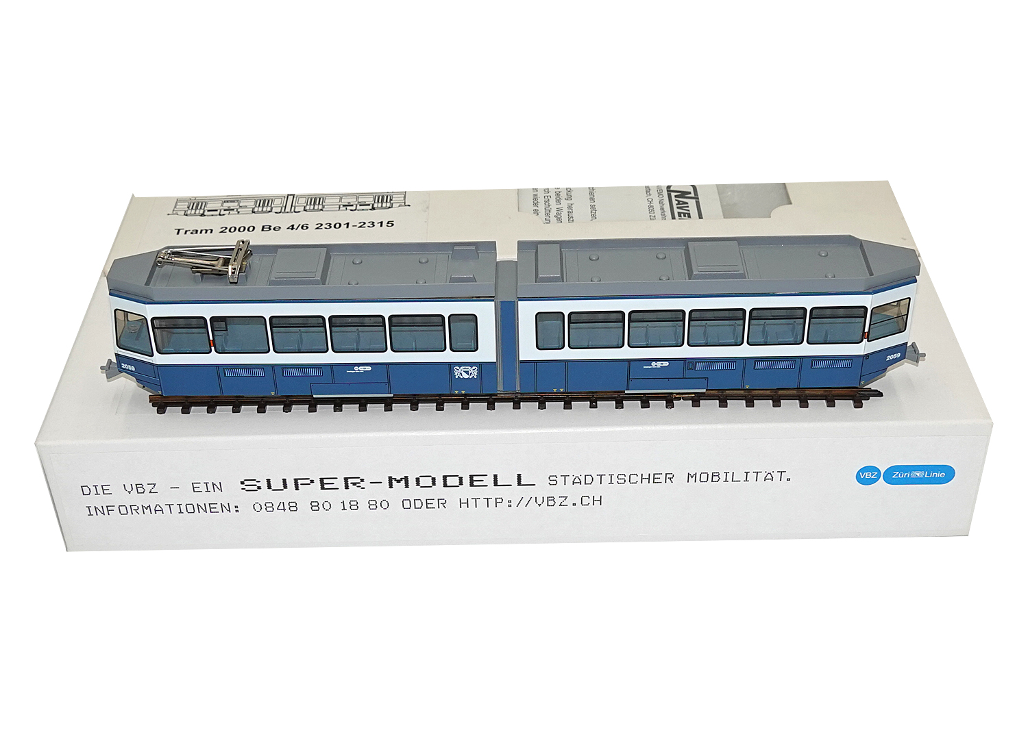 Navemo 22012006 H0m VBZ Be 4/6 Tram 2000 Motorwagen 2059 