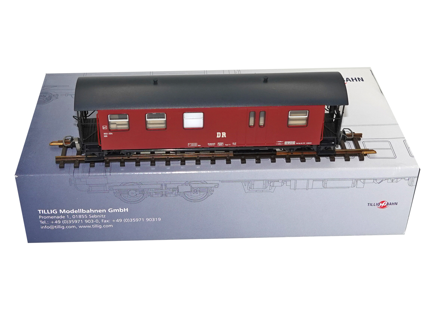 Tillig 13960 H0m DR Packwagen rot 902-304 DC 