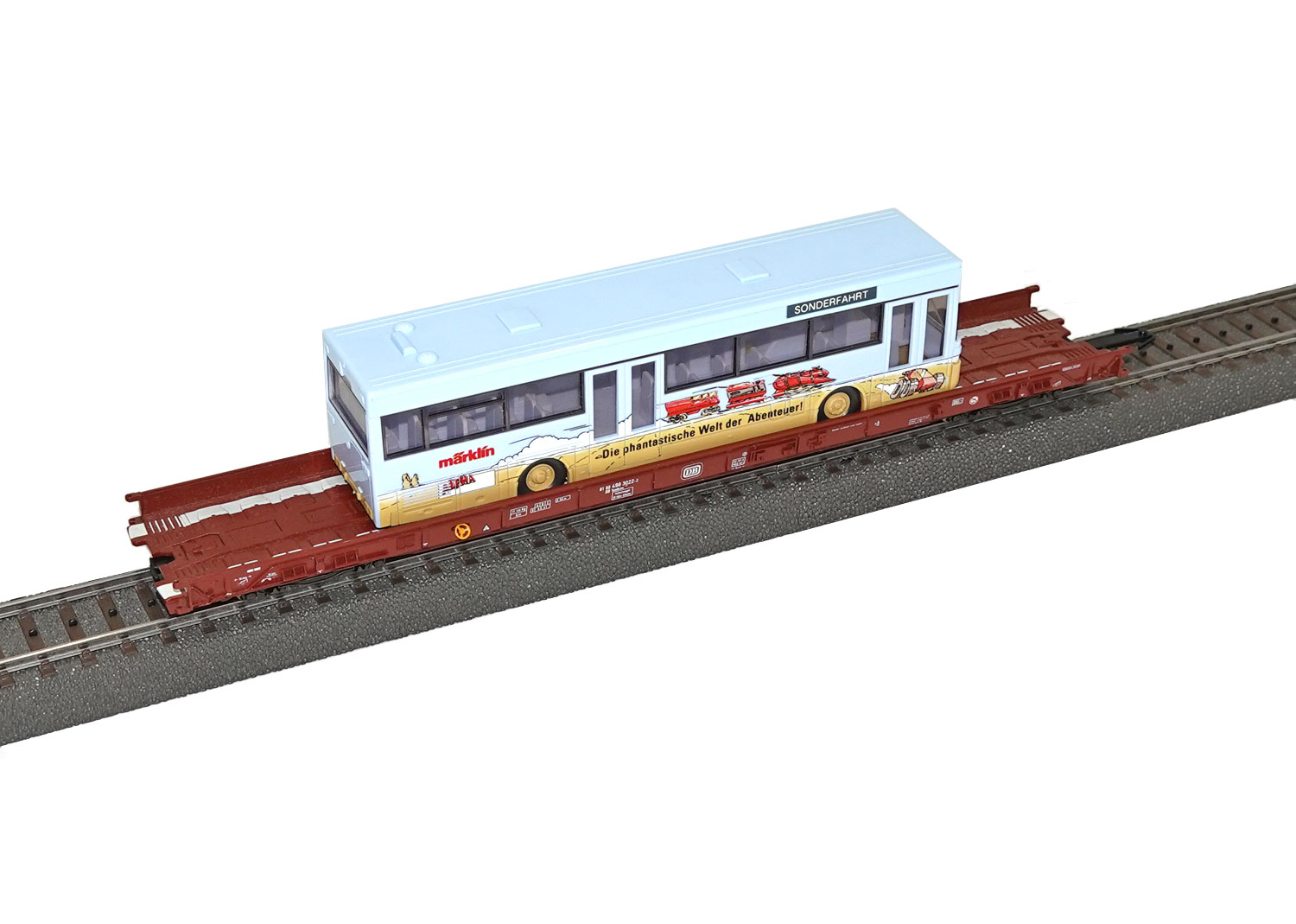 Märklin 4743 DB Niederflurwagen mit Alpha Bus  Märklin 4743 DB Niederflurwagen mit Alpha Bus