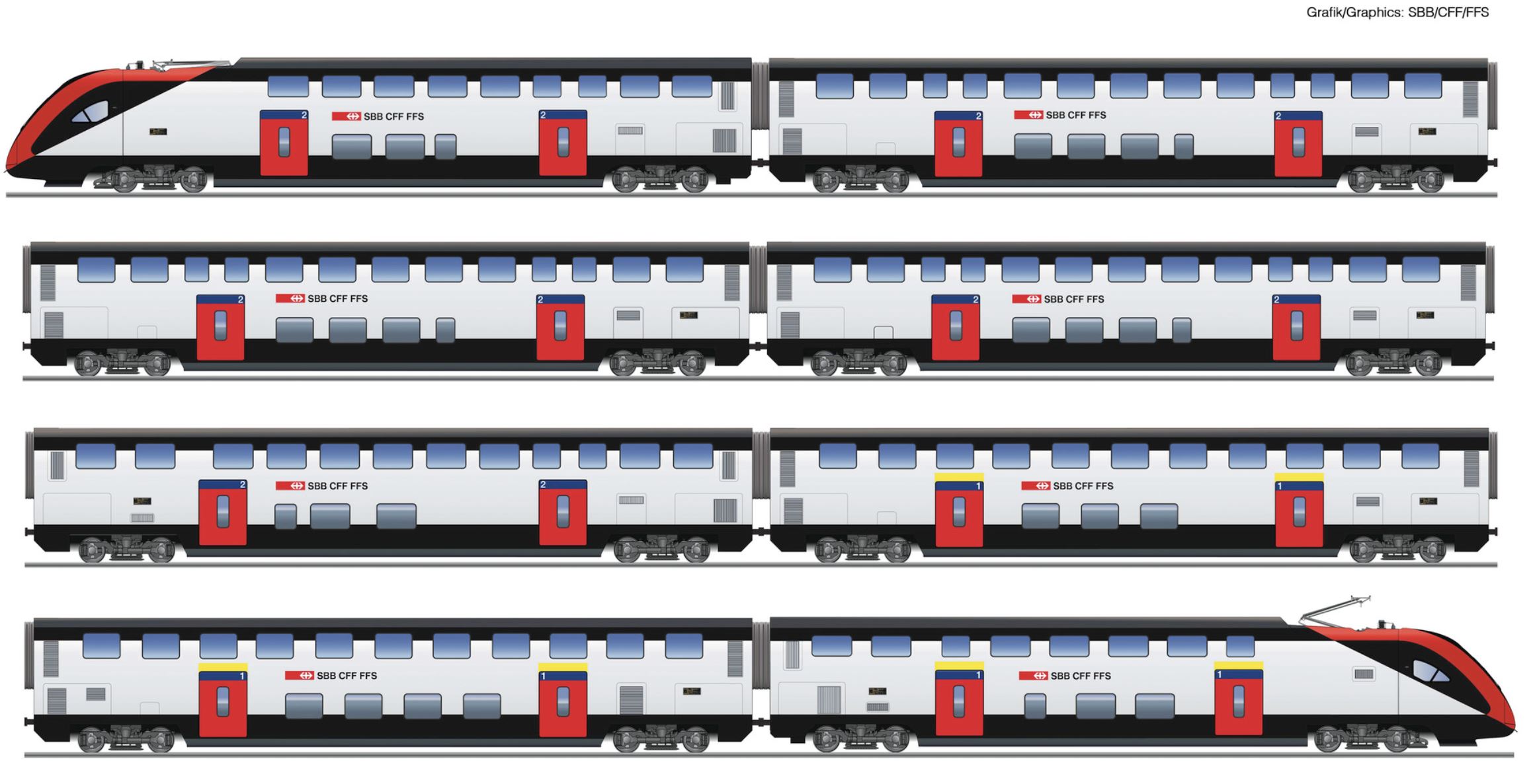 Roco 7700007 SBB Fernverkehrs-Doppelstockzug RABe 502 8-tlg. Roco 7700007 SBB Fernverkehrs-Doppelstockzug RABe 502 8-tlg.