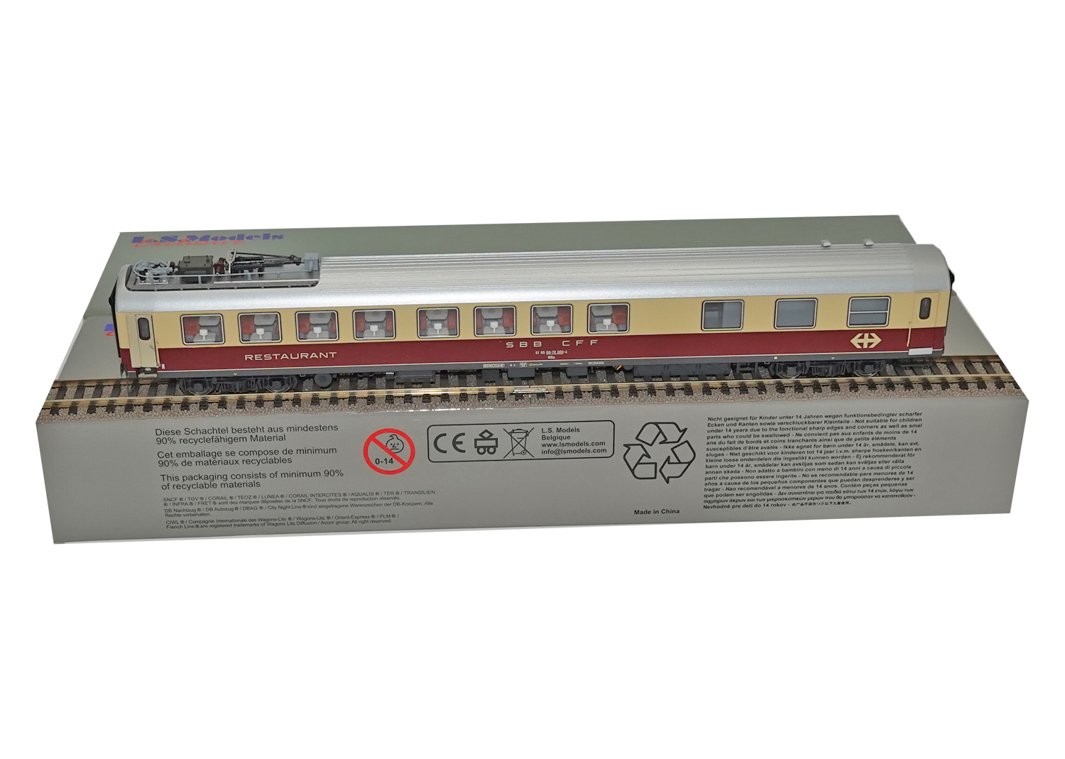 LS Models 47236 SBB Speisewagen rot/creme WRm ohne TEE Logo DC 
