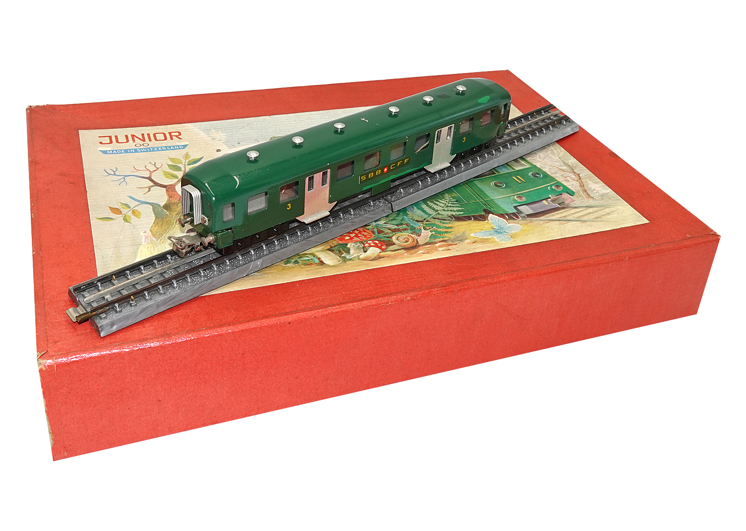 Junior H0 Personenwagen grün 3. Klasse (lackiert) 