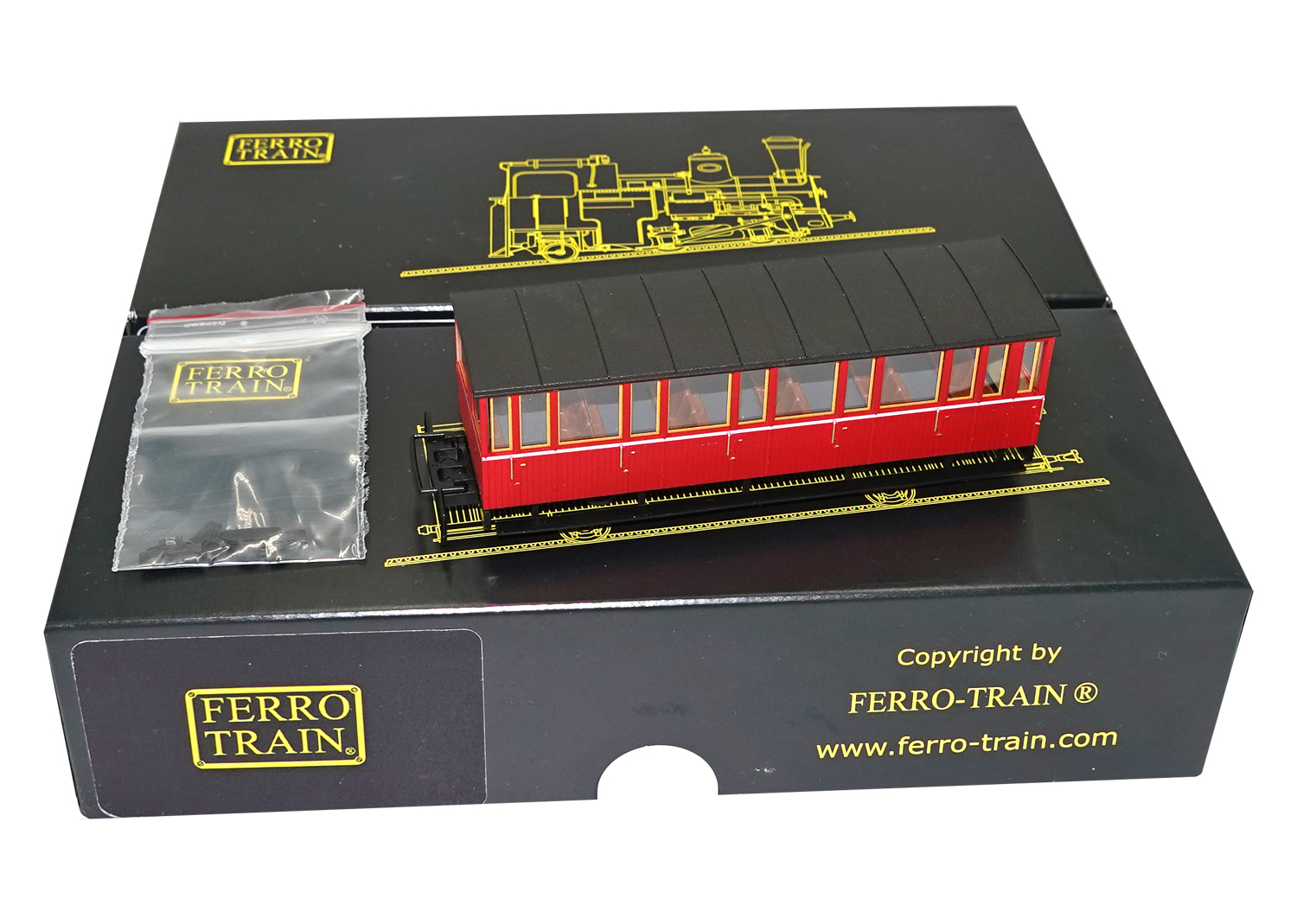 Ferro-Train 1022-05 H0n3z Personenwagen Rubinrot DC 
