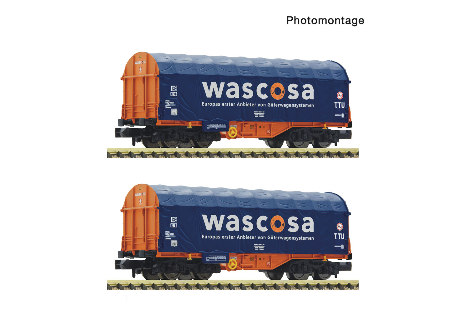 Fleischmann 6660105 Wascosa Set Schiebeplanenwagen 2-tlg  Fleischmann 6660105 Wascosa Set Schiebeplanenwagen 2-tlg