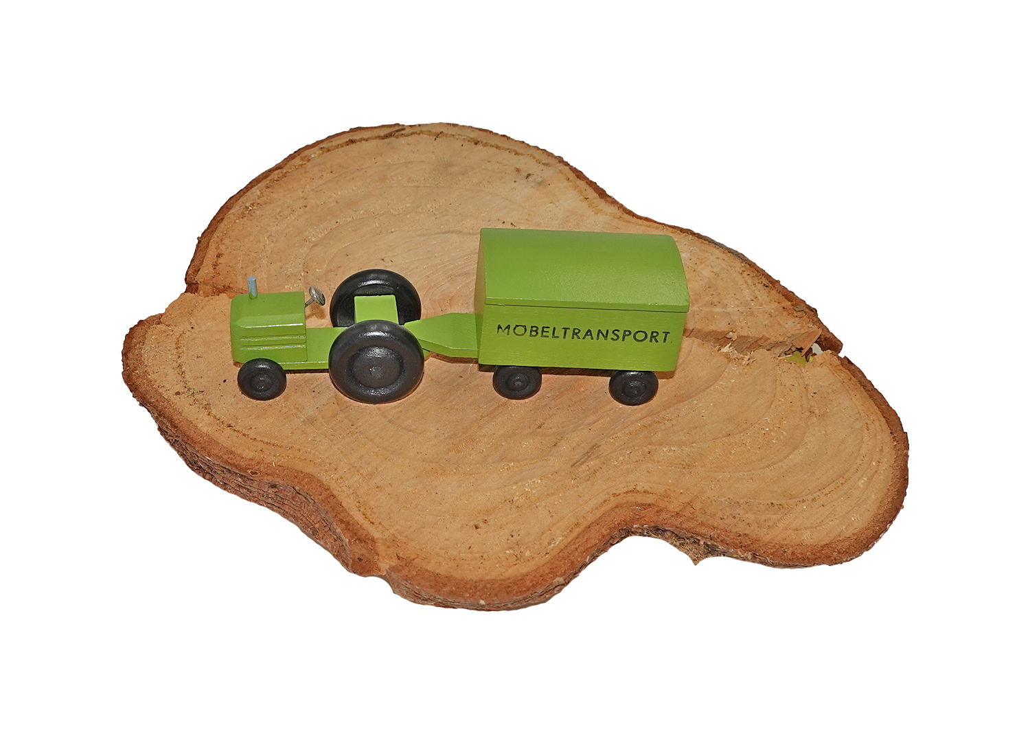 Erzgebirge Miniatur Traktor mit Anhänger Möbel Transport Erzgebirge Miniatur Traktor mit Anhänger Möbel Transport