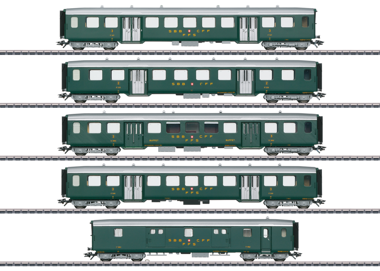 Märklin 43369 SBB Leichtstahlwagen-Set zur Ae 3/6 I 