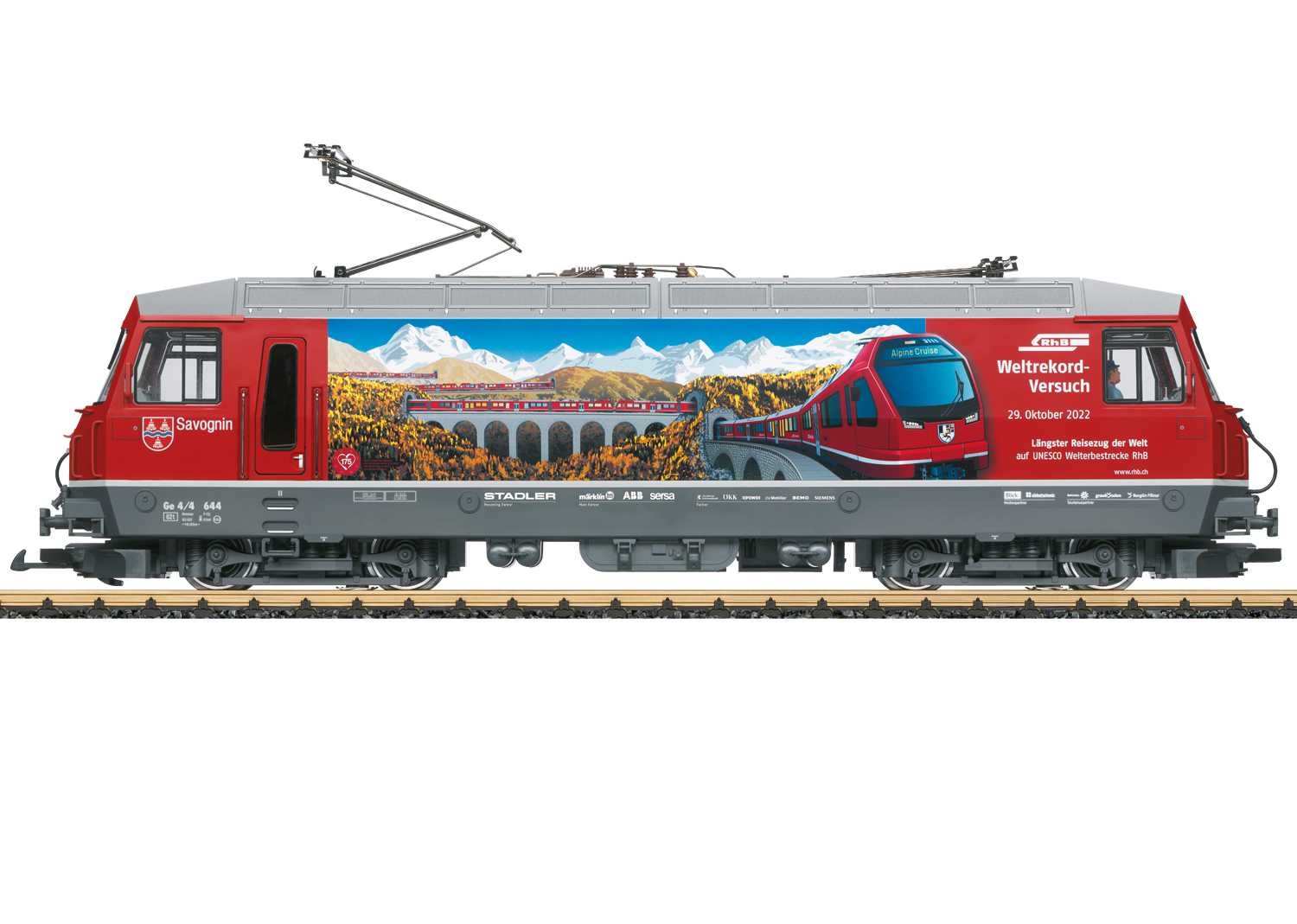 LGB 21431 RhB E-Lokomotive Ge 4/4 III Weltrekordversuch  LGB 21431 RhB E-Lokomotive Ge 4/4 III Weltrekordversuch