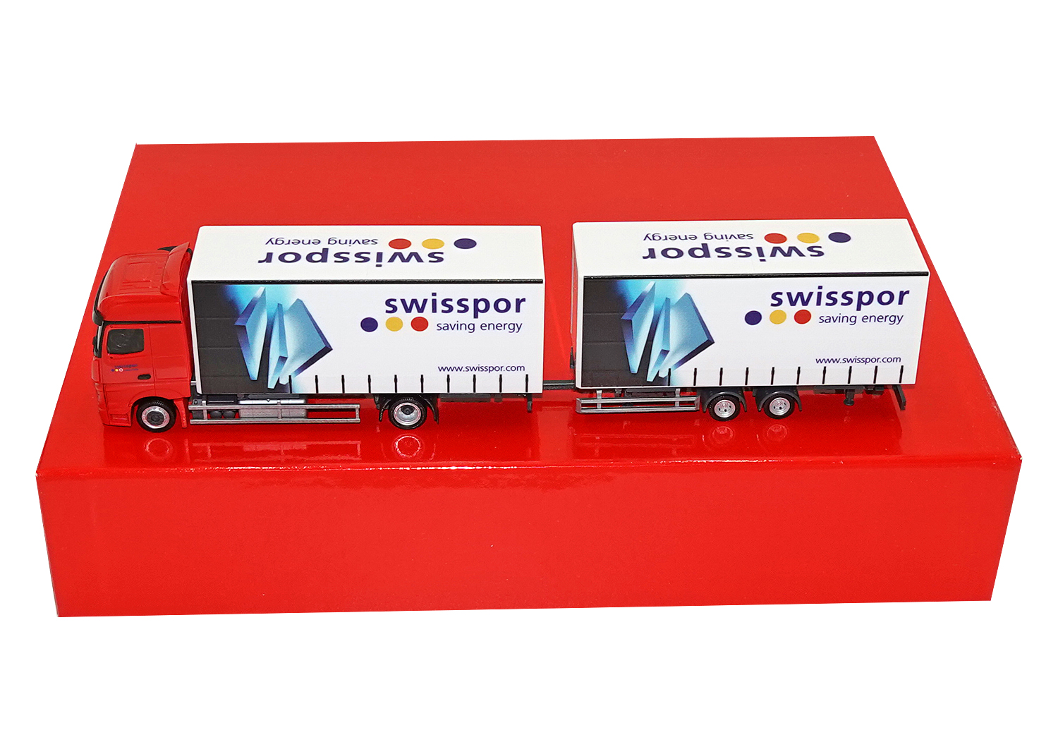 Herpa 912624 MB Actros Tandem-Hängerzug Swisspor