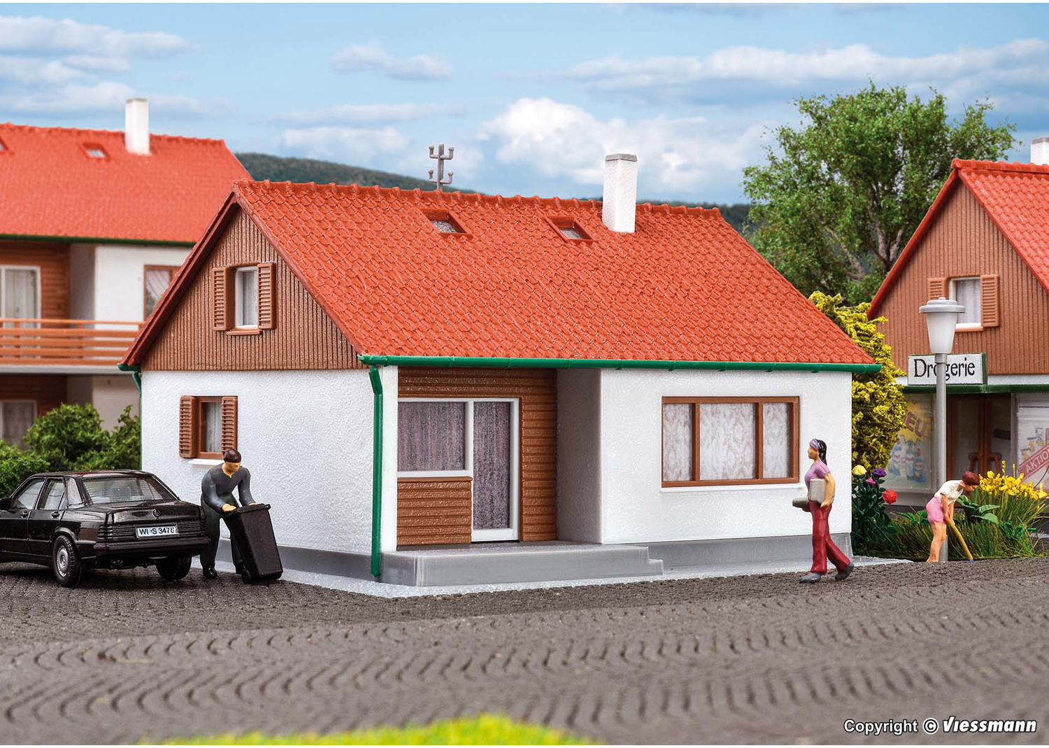 Maquette Kibri 8702 Maison Avec Piscine - Bâtiment Résidentiel - Neuf Boîte Ouverte