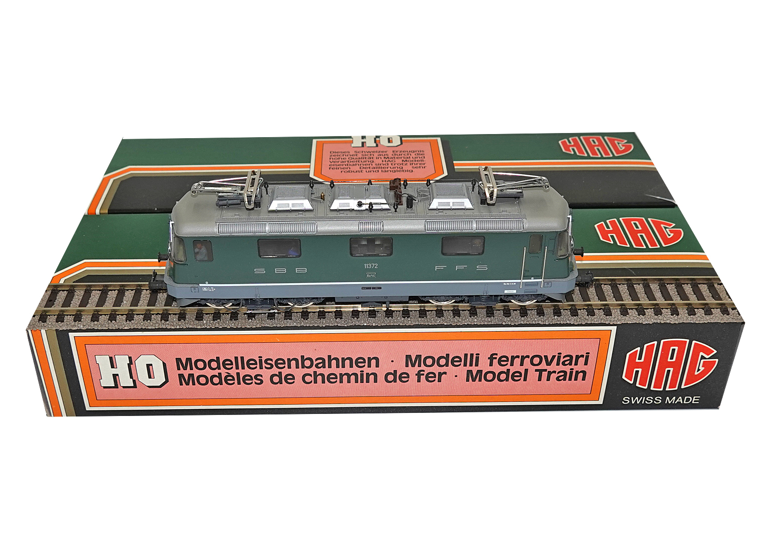Hag 168 SBB E-Lokomotive Re 4/4 II 11372 grün DC 