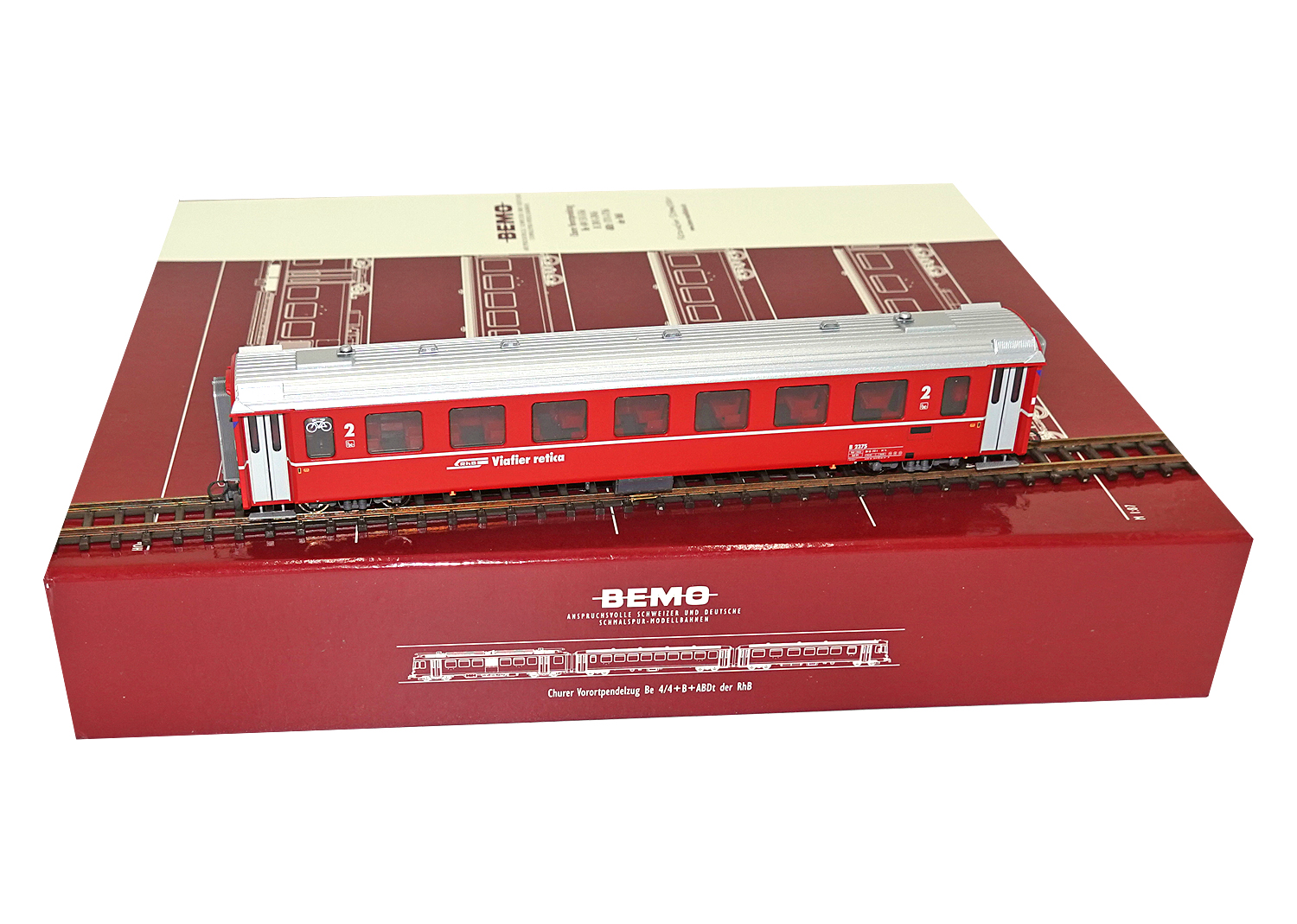 Bemo 3240153 RhB Einheitswagen II rot B 2375 