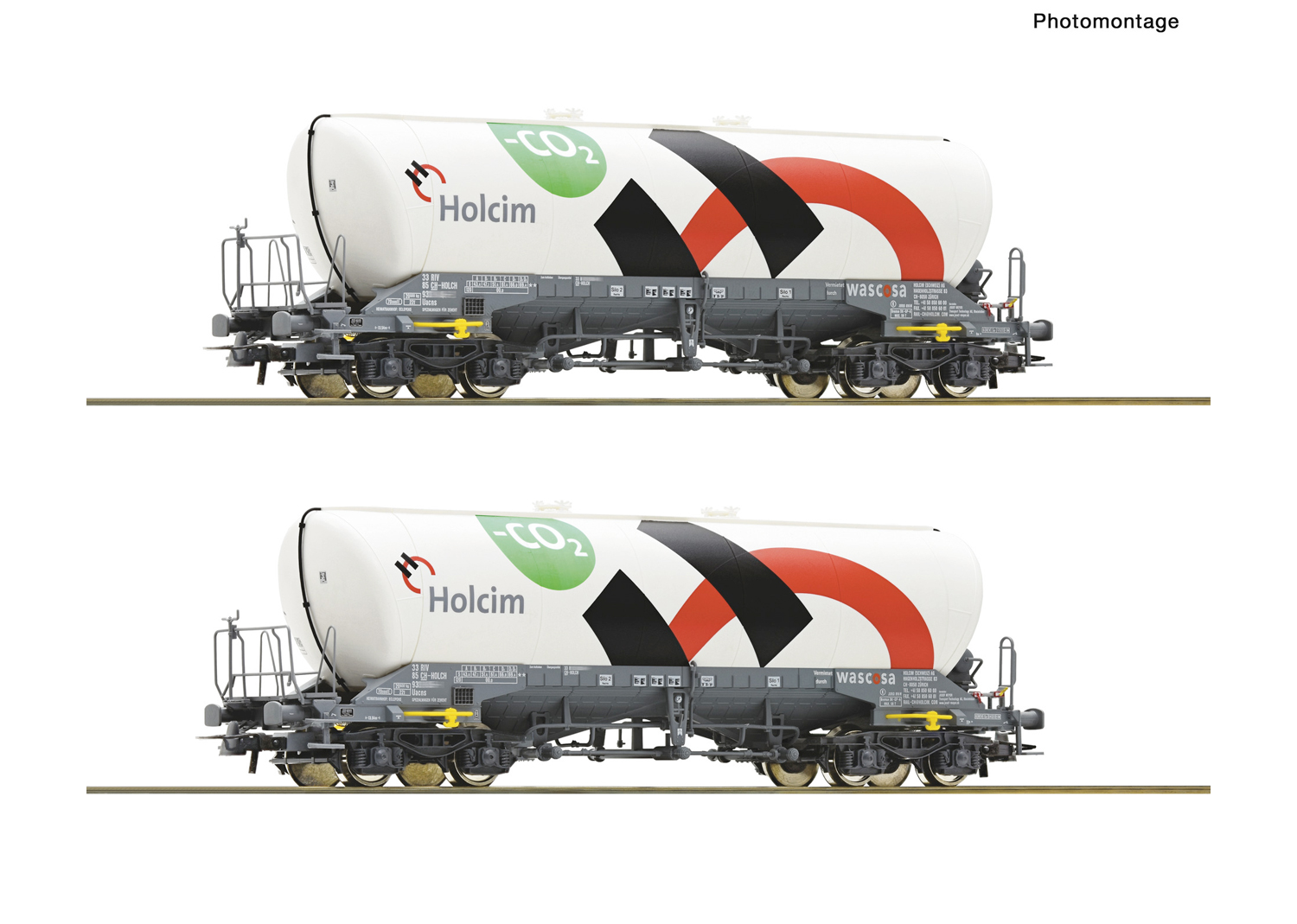 Roco 6600192 Holcim Set Silowagen 2-tlg. mit CO2  Roco 6600192 Holcim Set Silowagen 2-tlg. mit CO2