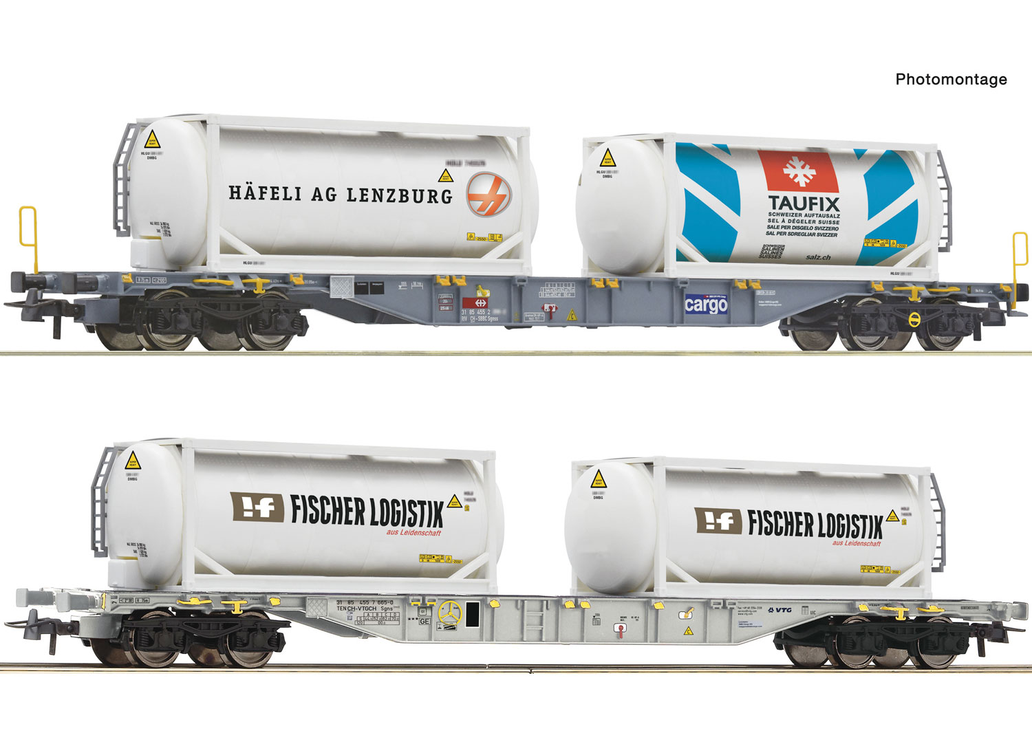Roco 6600231 SBB Cargo/VTG 2-tlg. Set: Containertragwagen Fischer Häfeli 