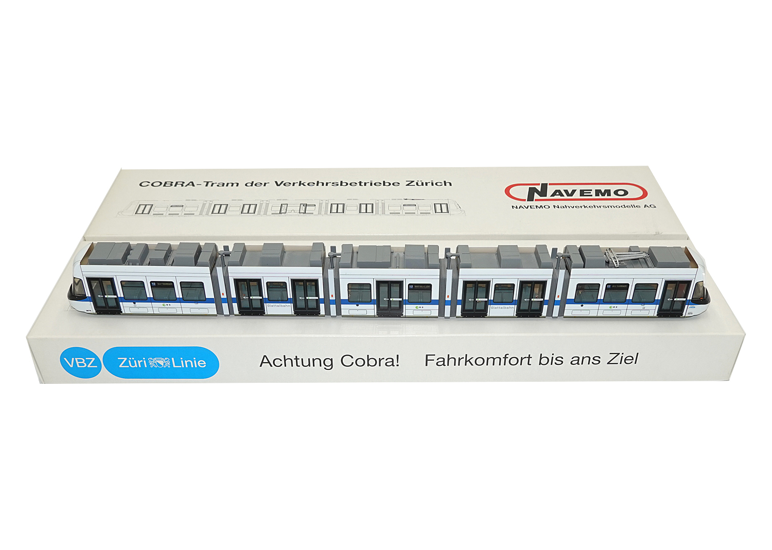 Navemo 23012075 H0m VBG Be 5/6 Glattbahn Cobra Tram Linie 12 3075 