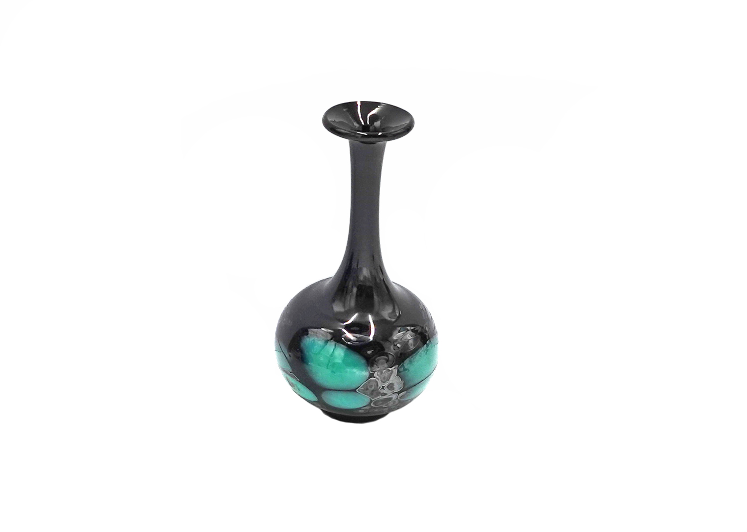 Glasvase mini mit Glasgranulatdekor schwarz Glasvase mini mit Glasgranulatdekor schwarz