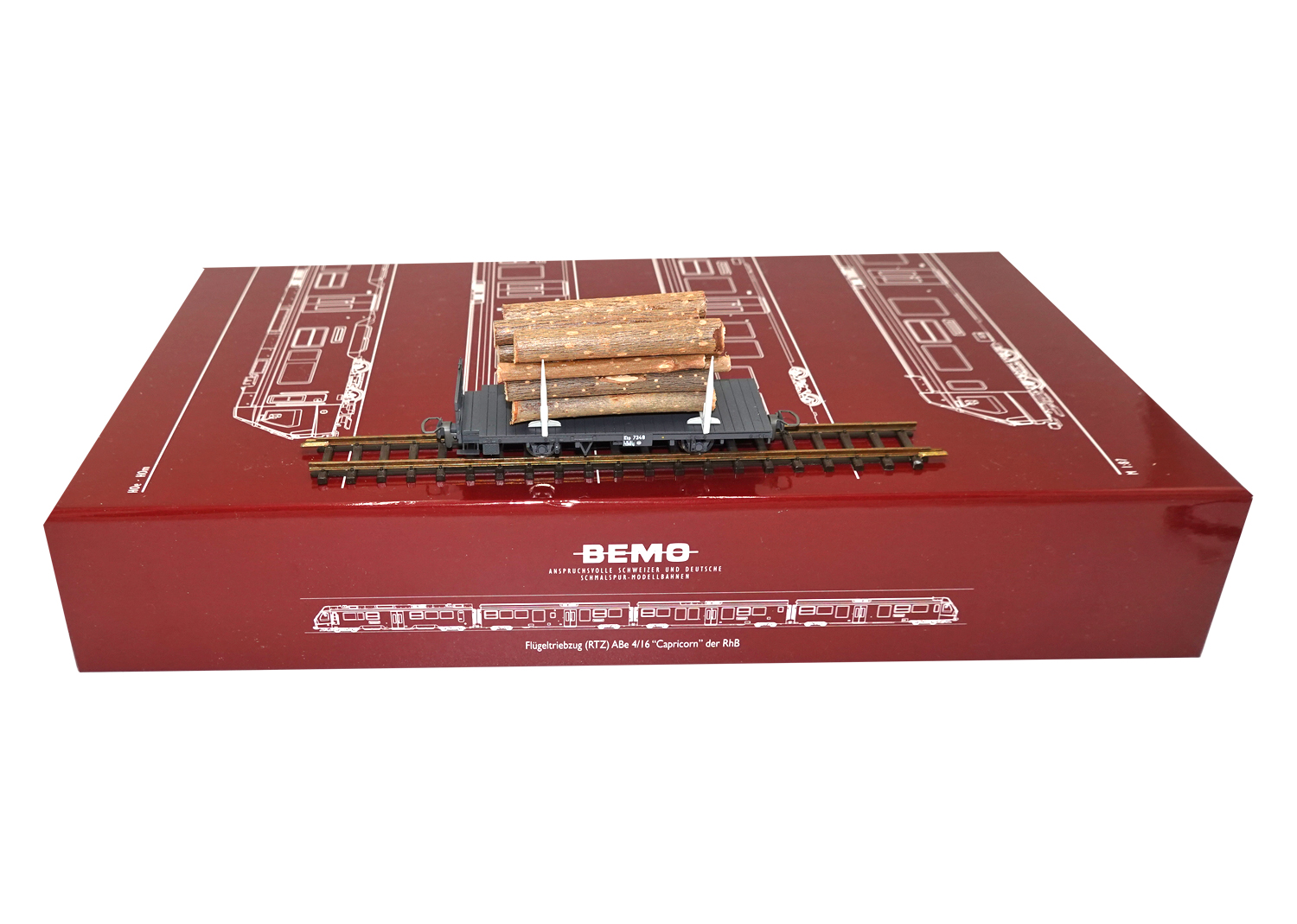 Bemo 2284108 RhB Rungenwagen mit Holzladung Kk 7348 