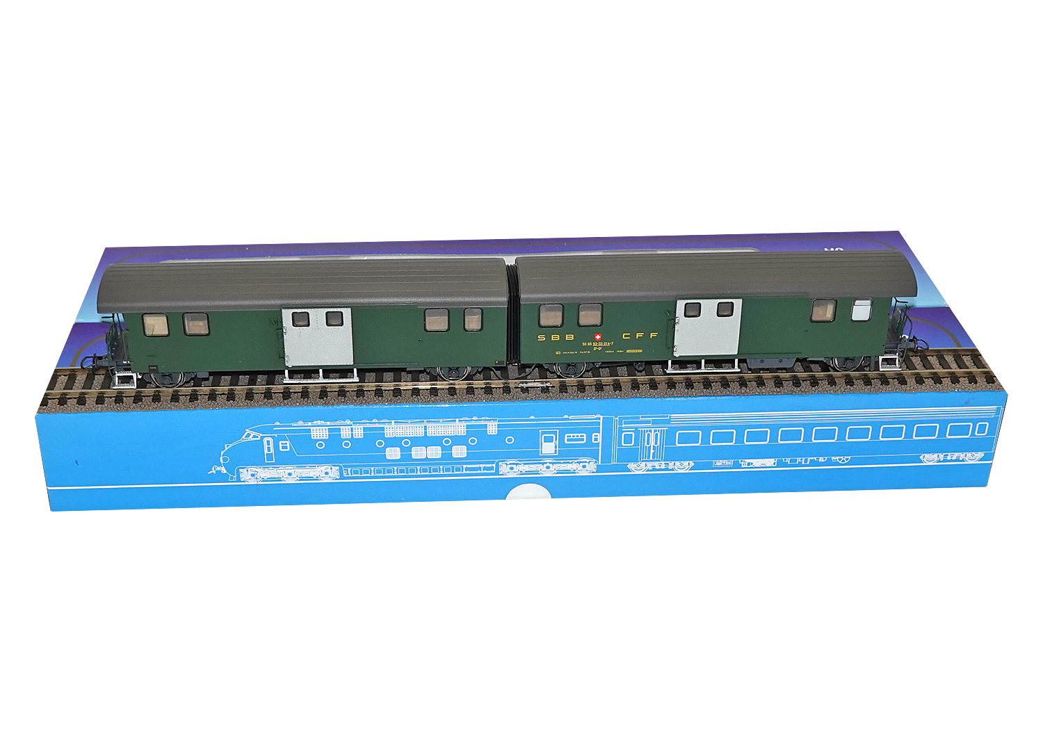 Railtop 31715, Railtop SBB Sortierwagen D2-D2 grün DC 