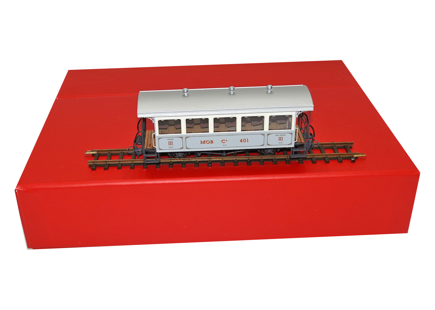 Motreno 2237 H0m MOB Personenwagen C 401 grau-weiss 