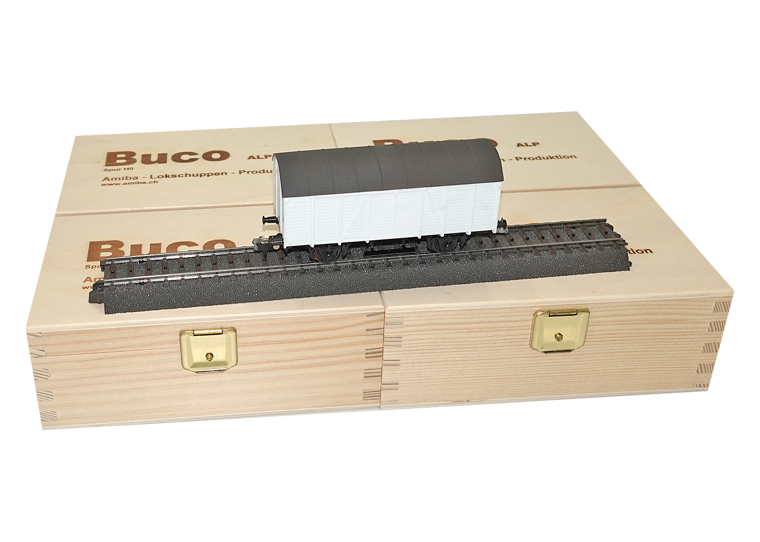 Buco H0 10440 ged Güterwagen weiss DC 