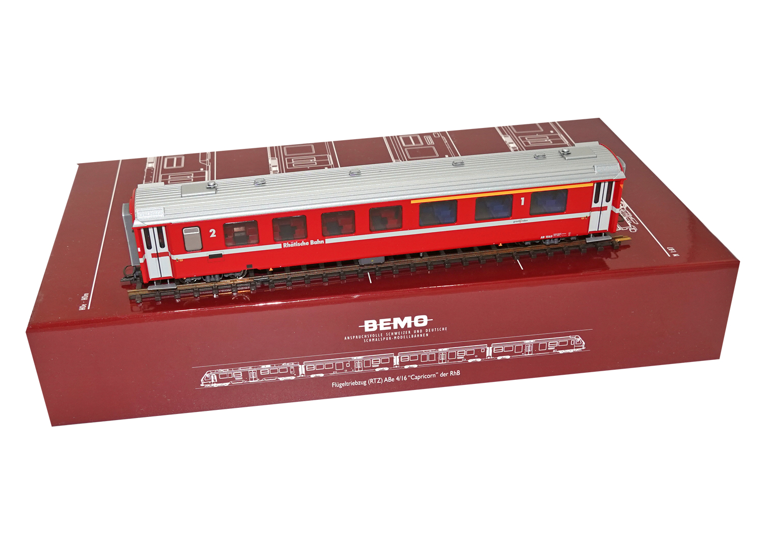 Bemo 3241165 RhB Pendelzug EW II rot für NEVA AB 1565 