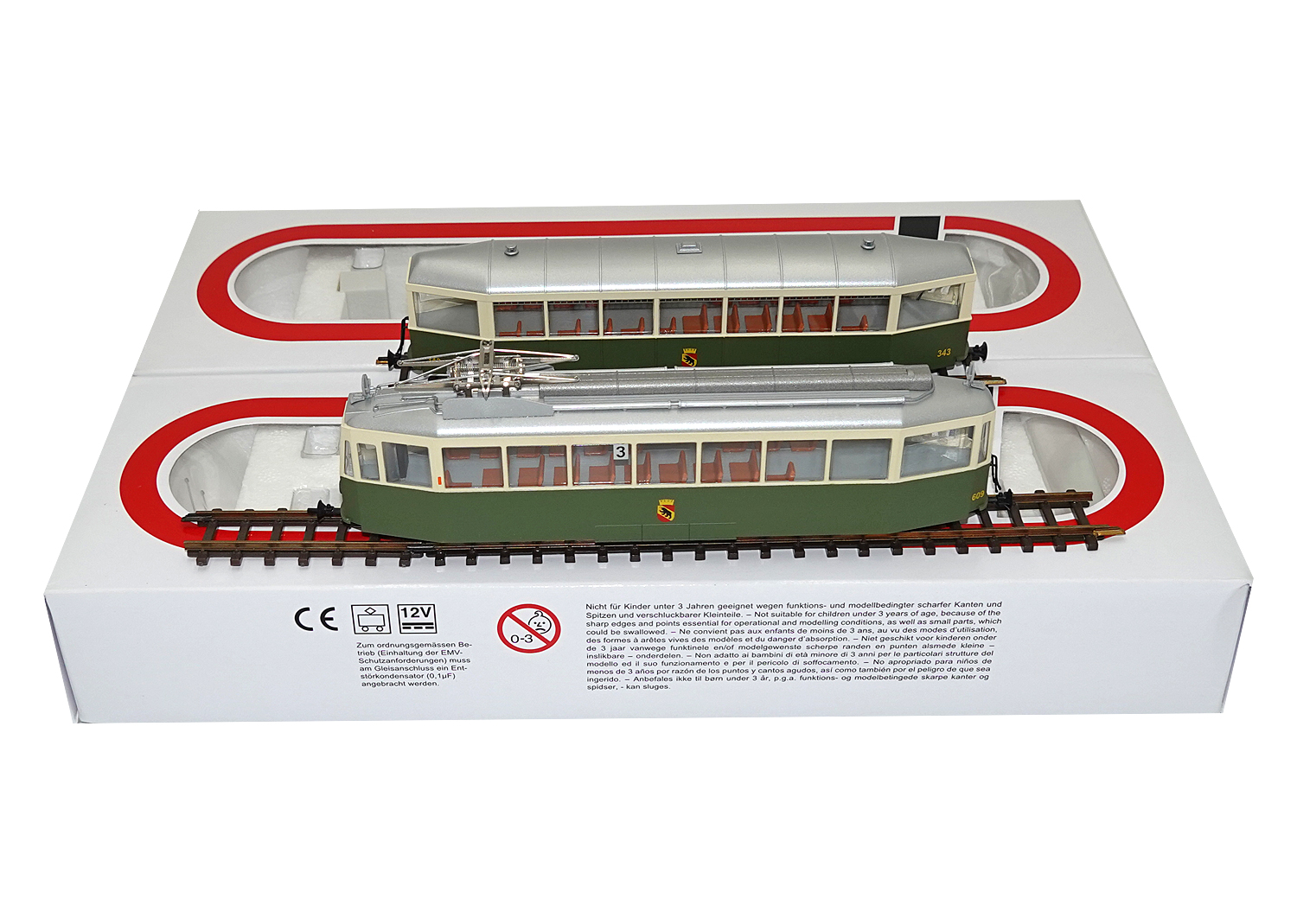 Navemo 24112609 H0m SVB Be 4/4 2-tlg. Tram Motorwagen Linie 3
