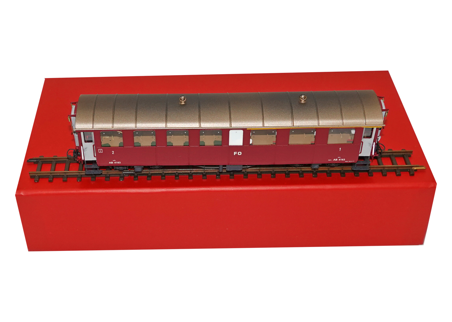 Motreno 1744 H0m FO Personenwagen AB 4163 dunkelrot 