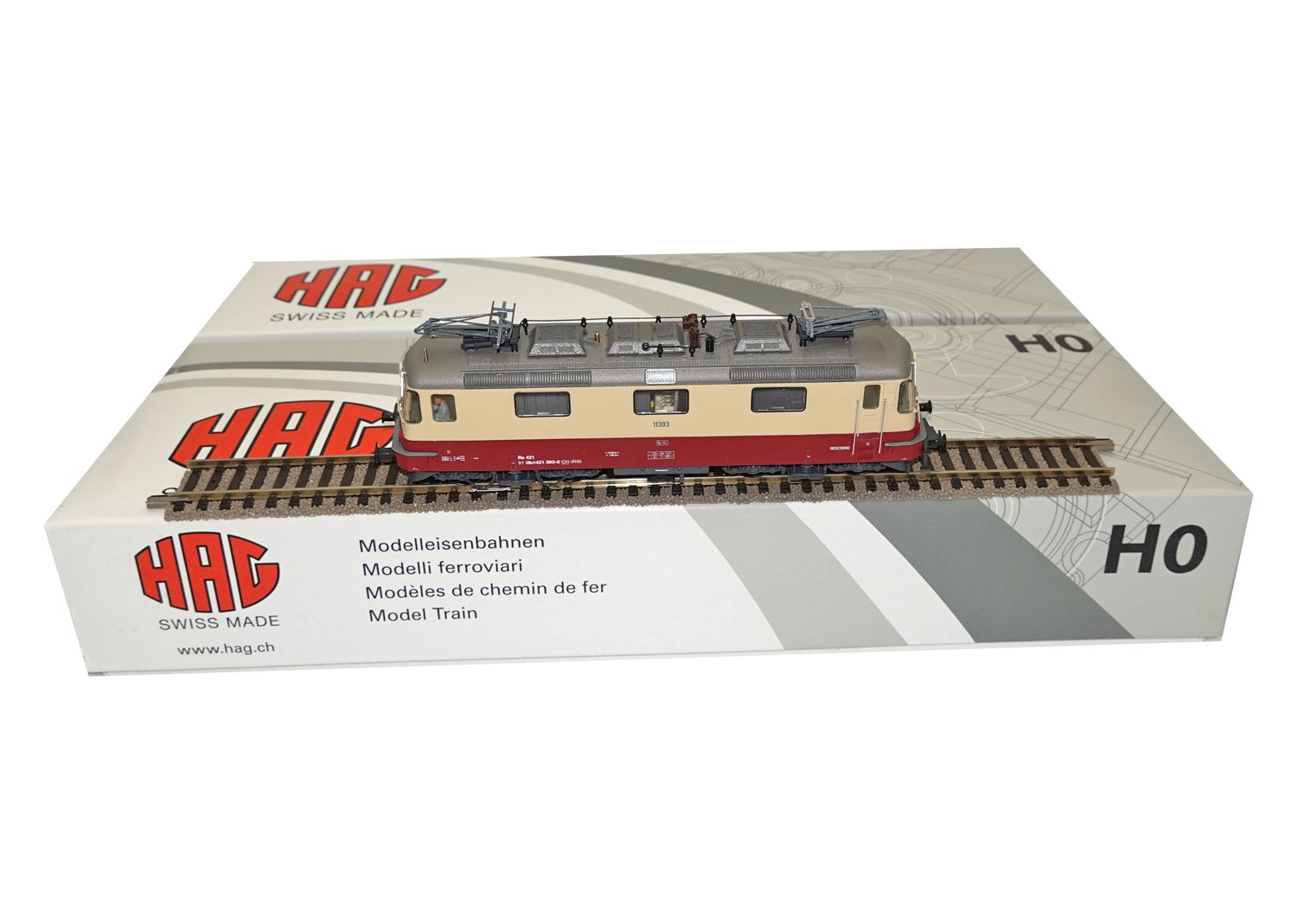 Hag 16270-21 SBB Lokomotive Re 421 TEE beige/rot DCC 