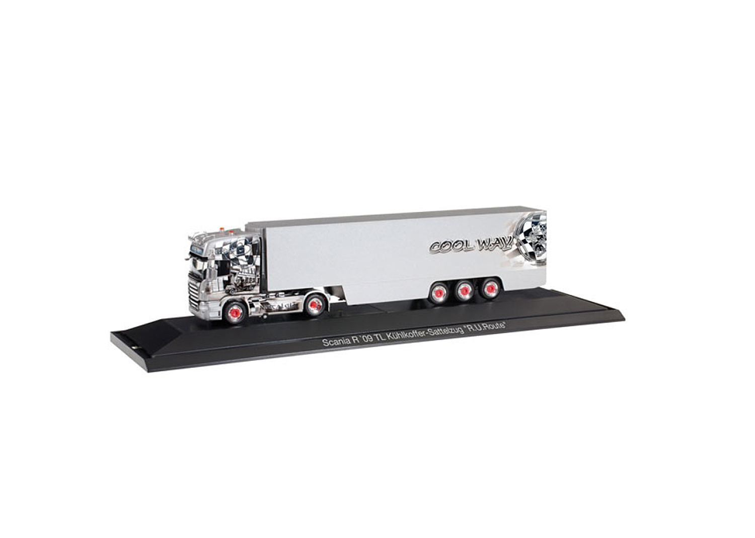Herpa 121675 Scania R TL Kühlkoffer-Sattelzug R.U.Route  Herpa 121675 Scania R TL Kühlkoffer-Sattelzug R.U.Route