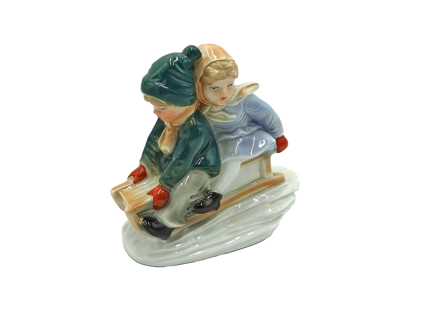 Wagner&Apel 2365 Porzellanfigur Schlitten Kinder Wagner&Apel 2365 Porzellanfigur Schlitten Kinder