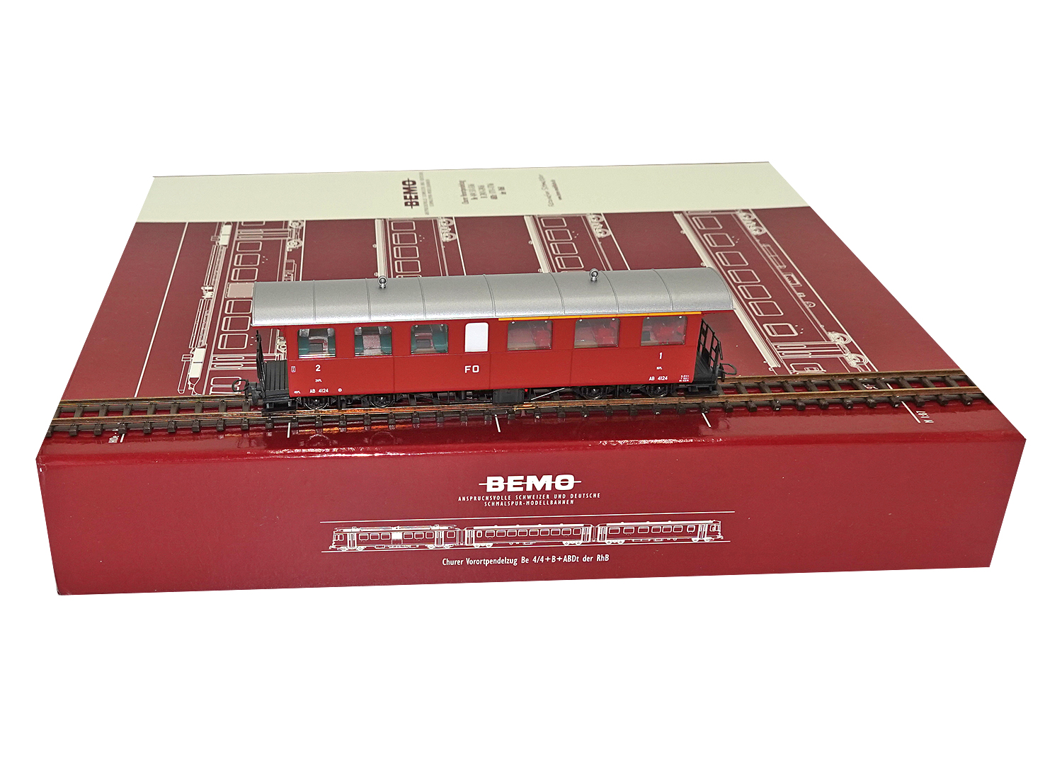 Bemo 3246214 FO Personenwagen mit Plattform AB 4124 