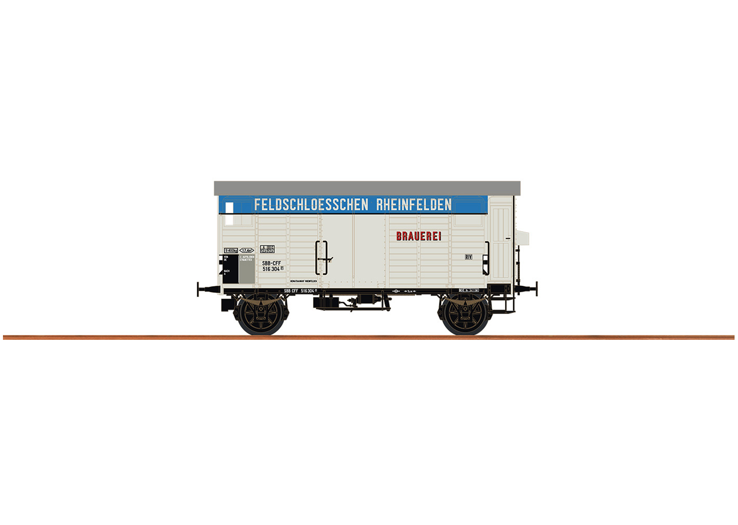 Brawa-67866 Brawa 67866 SBB Güterwagen K2 Feldschlösschen