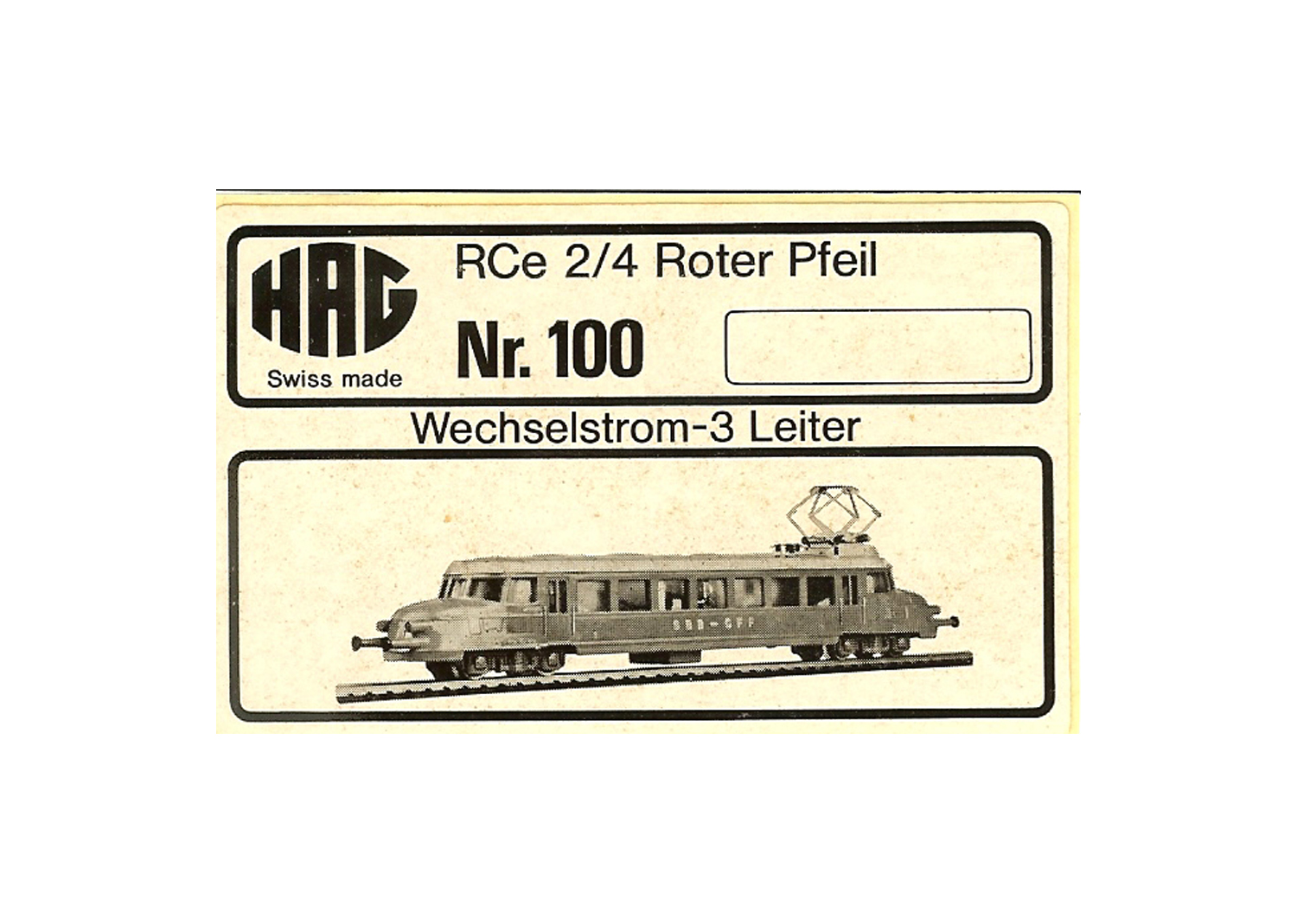 Hag 10014 Etikette Nr. 100 