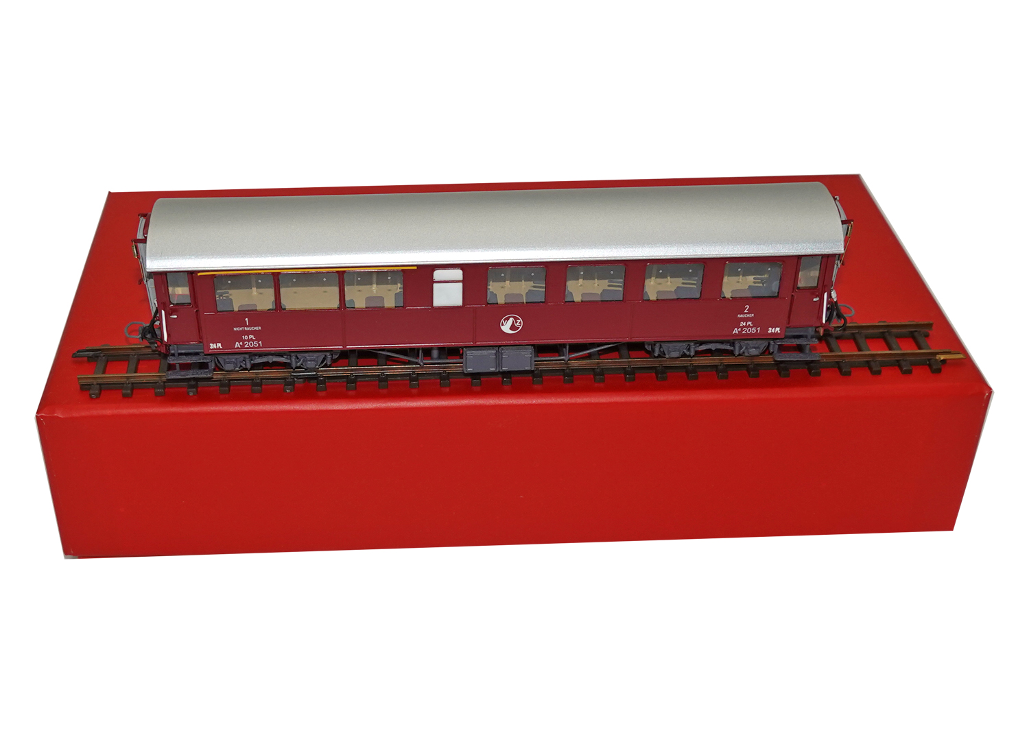 Motreno 2160 H0m BVZ Personenwagen A 2051 dunkelrot 