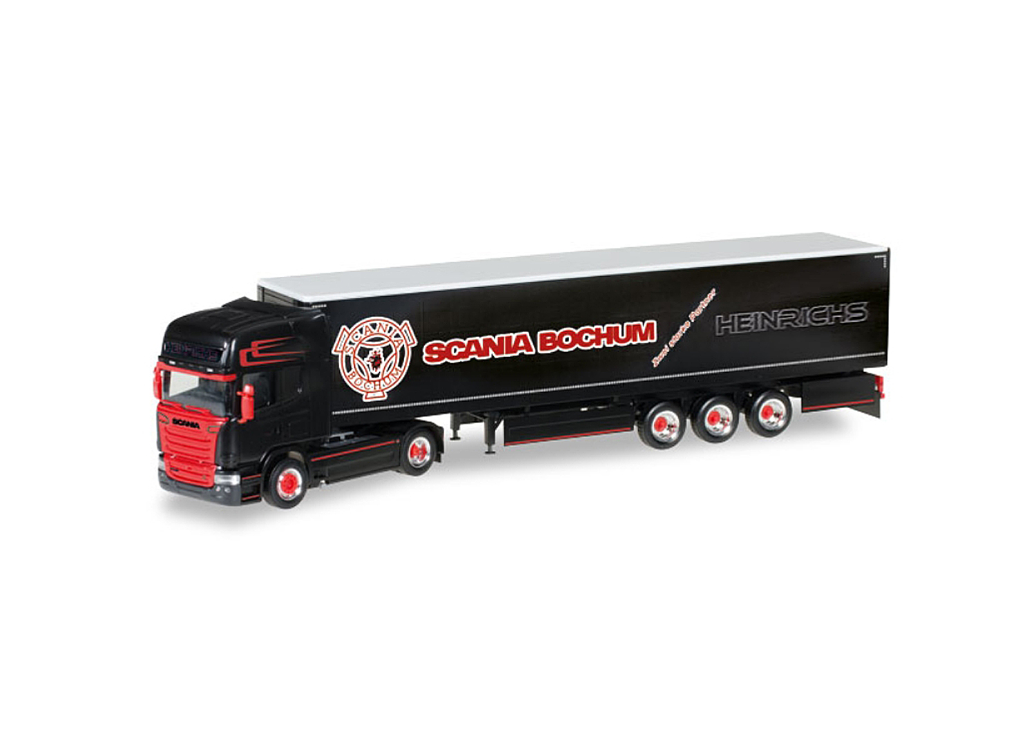 Herpa 306669 Scania R TL Gardinenplanen-Sattelzug Heinrichs  Herpa 306669 Scania R TL Gardinenplanen-Sattelzug Heinrichs
