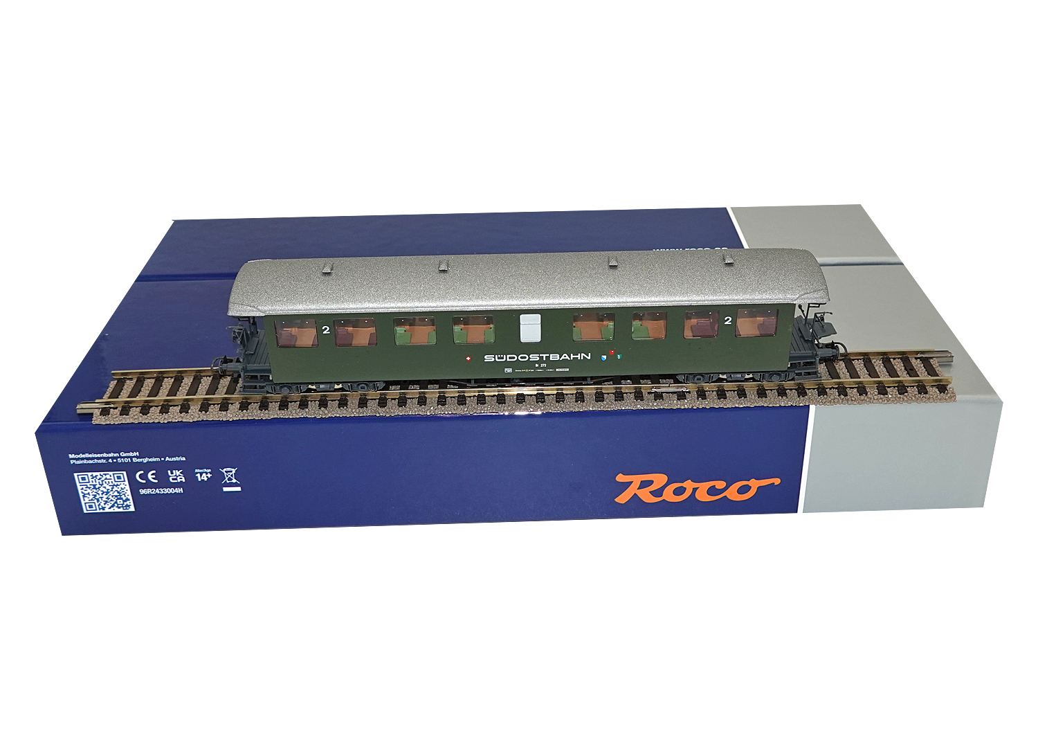 Roco 44730-5 SOB Seetalbahnwagen 2. Kl. grün DC 
