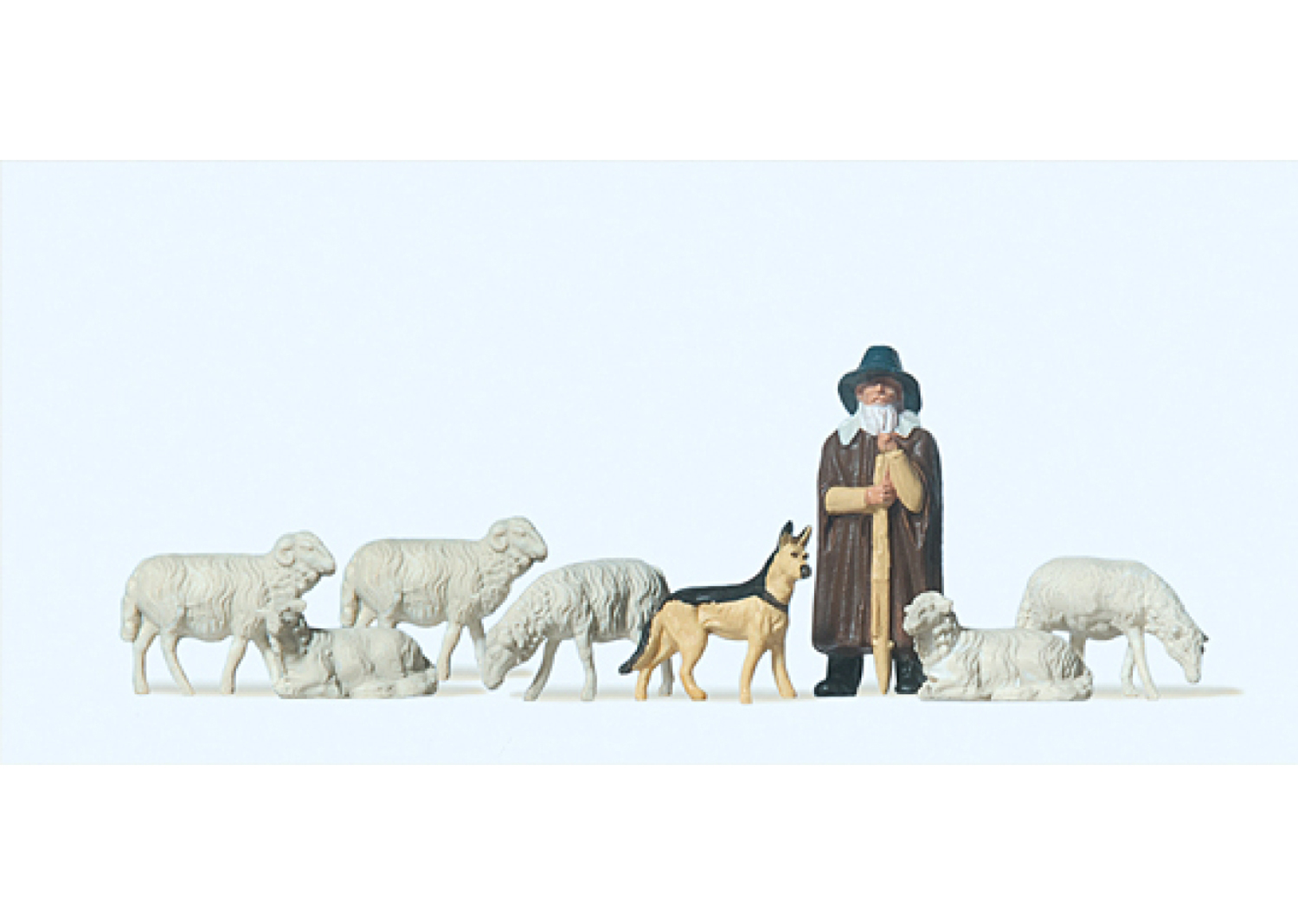 Preiser 14160 Schäfer mit Hund und Schafen  Preiser 14160 Schäfer mit Hund und Schafen