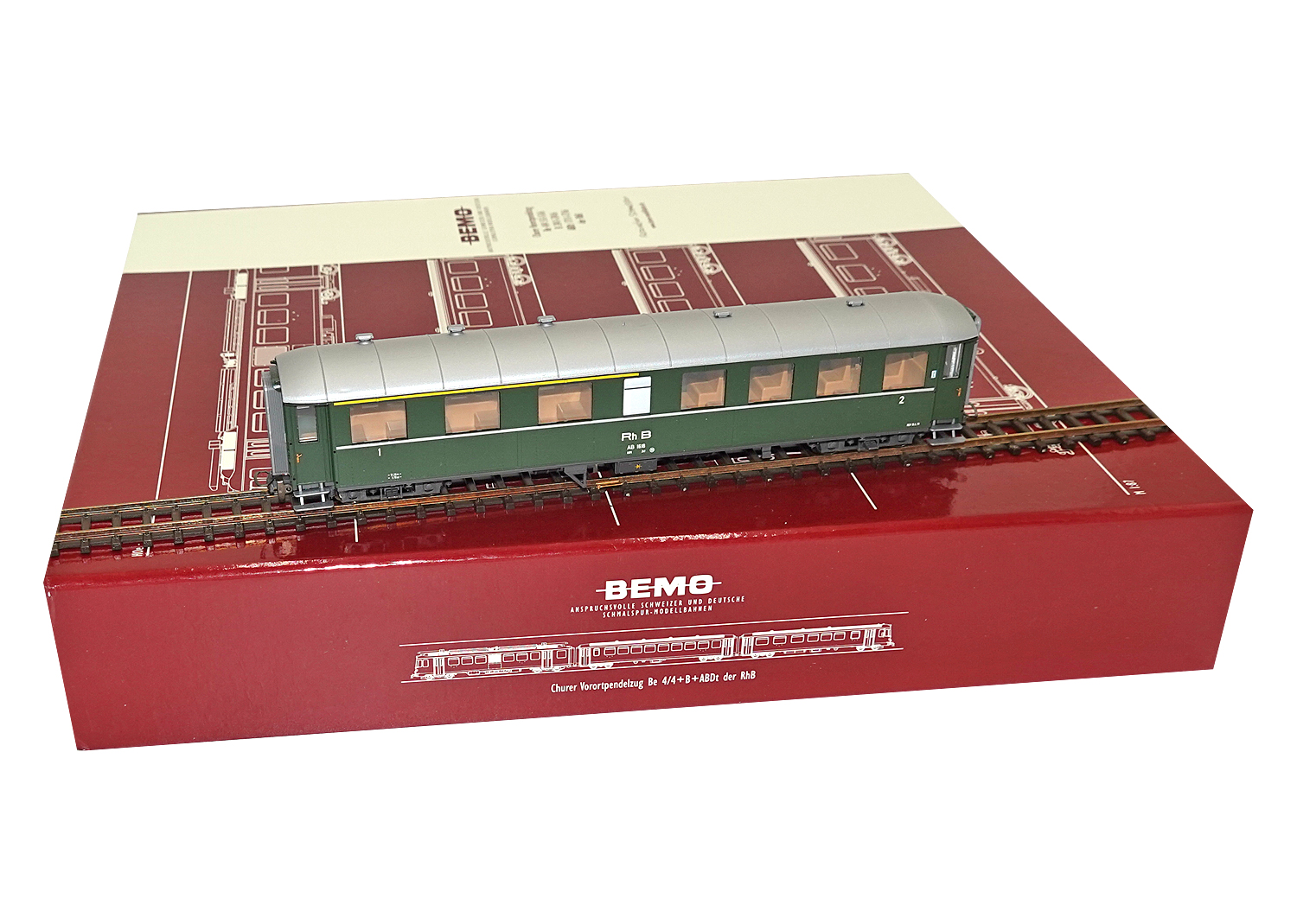 Bemo 3261118 RhB Personenwagen grün AB 1618 